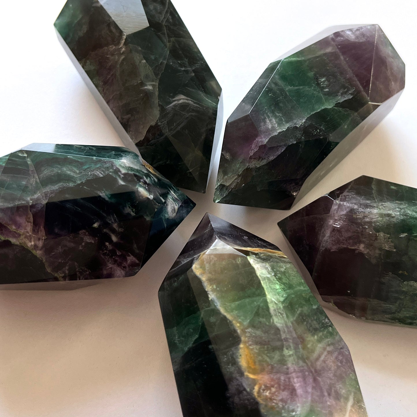 Rainbow Fluorite Faceted Tower