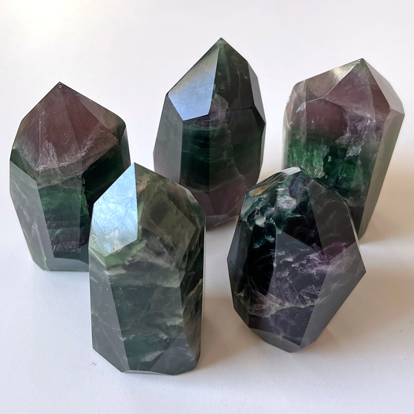 Rainbow Fluorite Faceted Tower