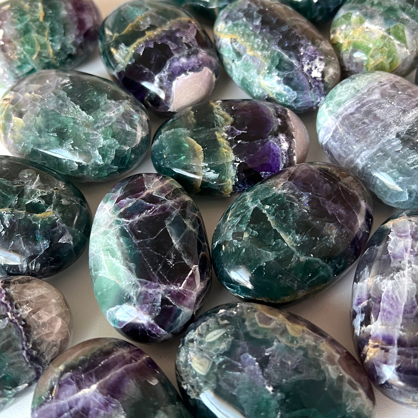 Rainbow Fluorite Palm Stone