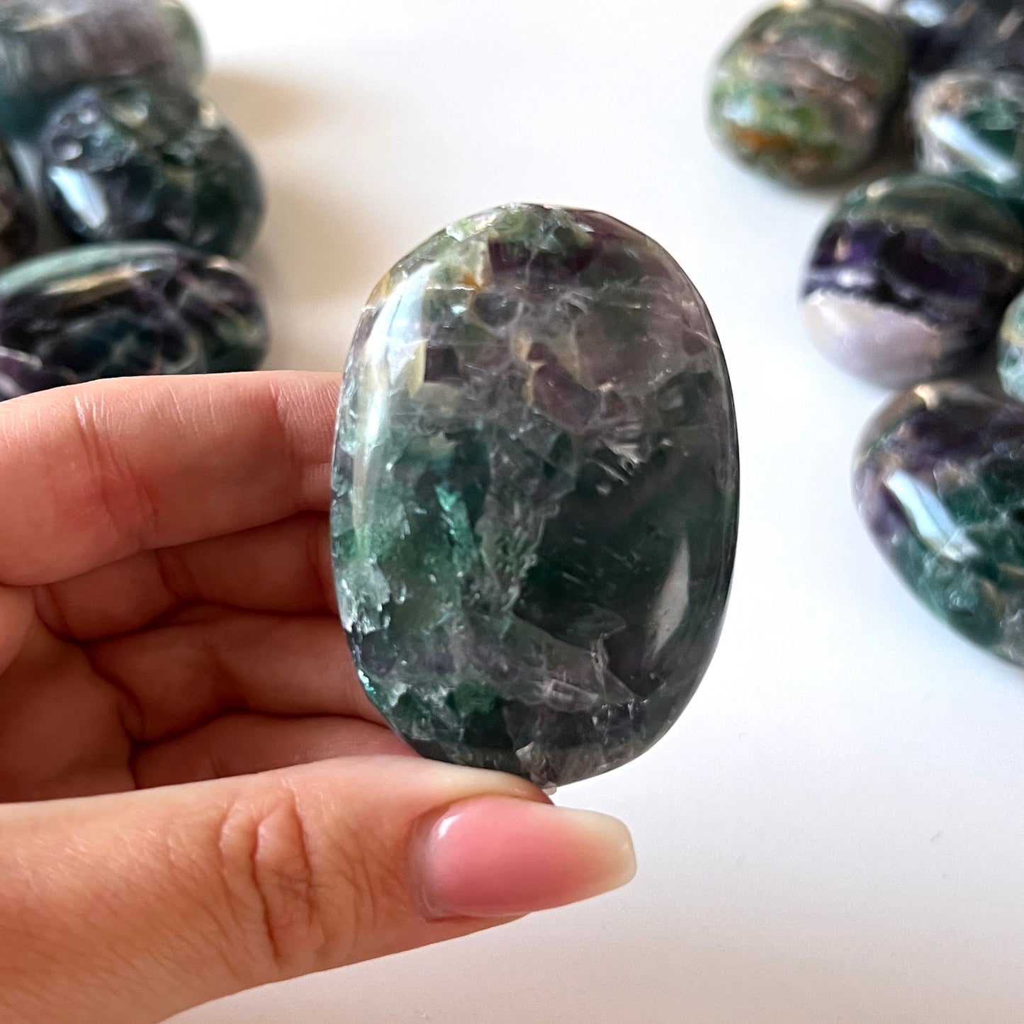 Rainbow Fluorite Palm Stone