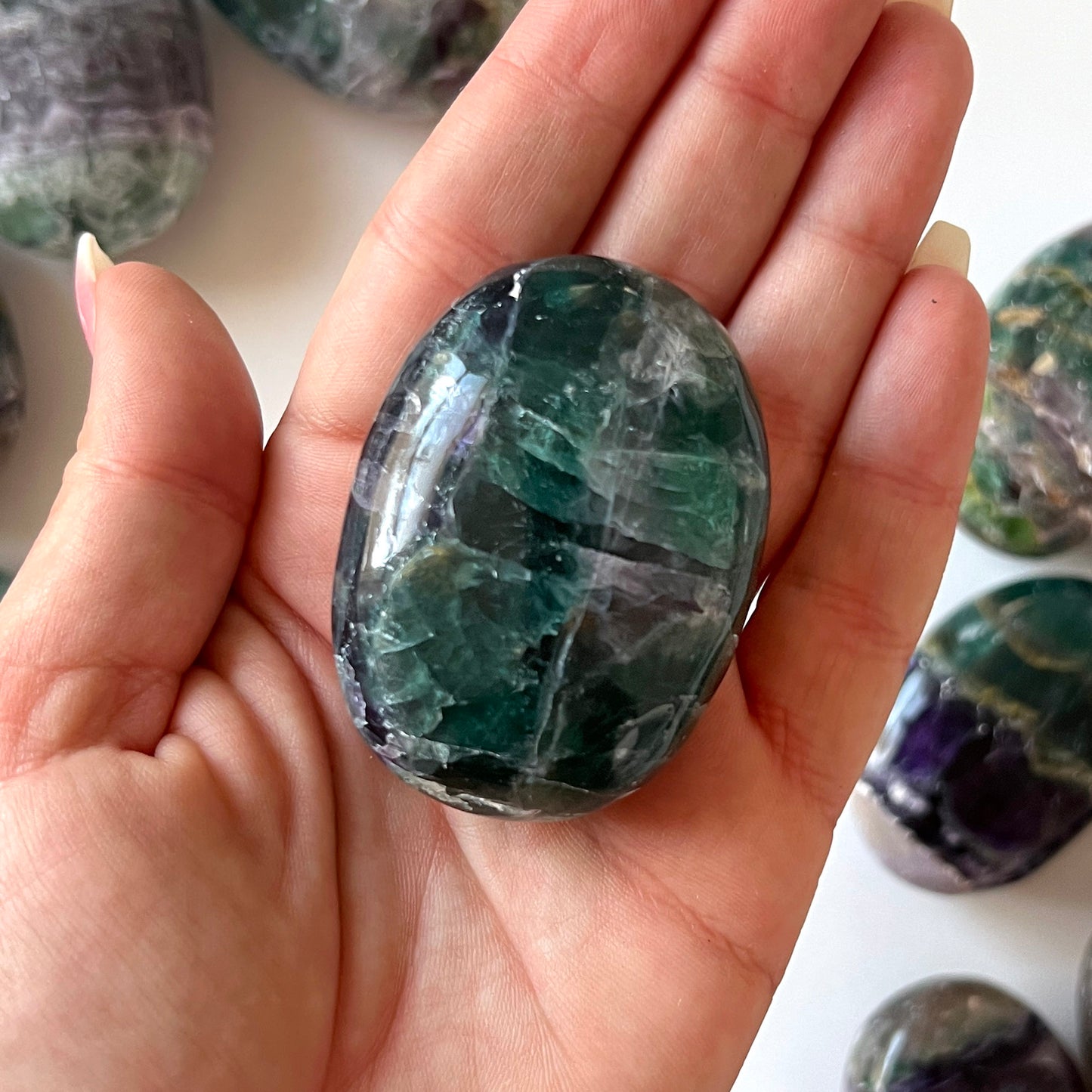 Rainbow Fluorite Palm Stone
