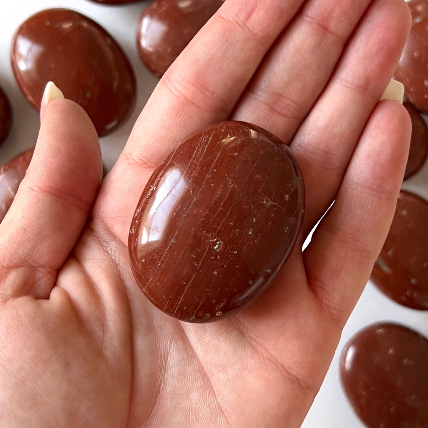 Red Jasper Palm Stone
