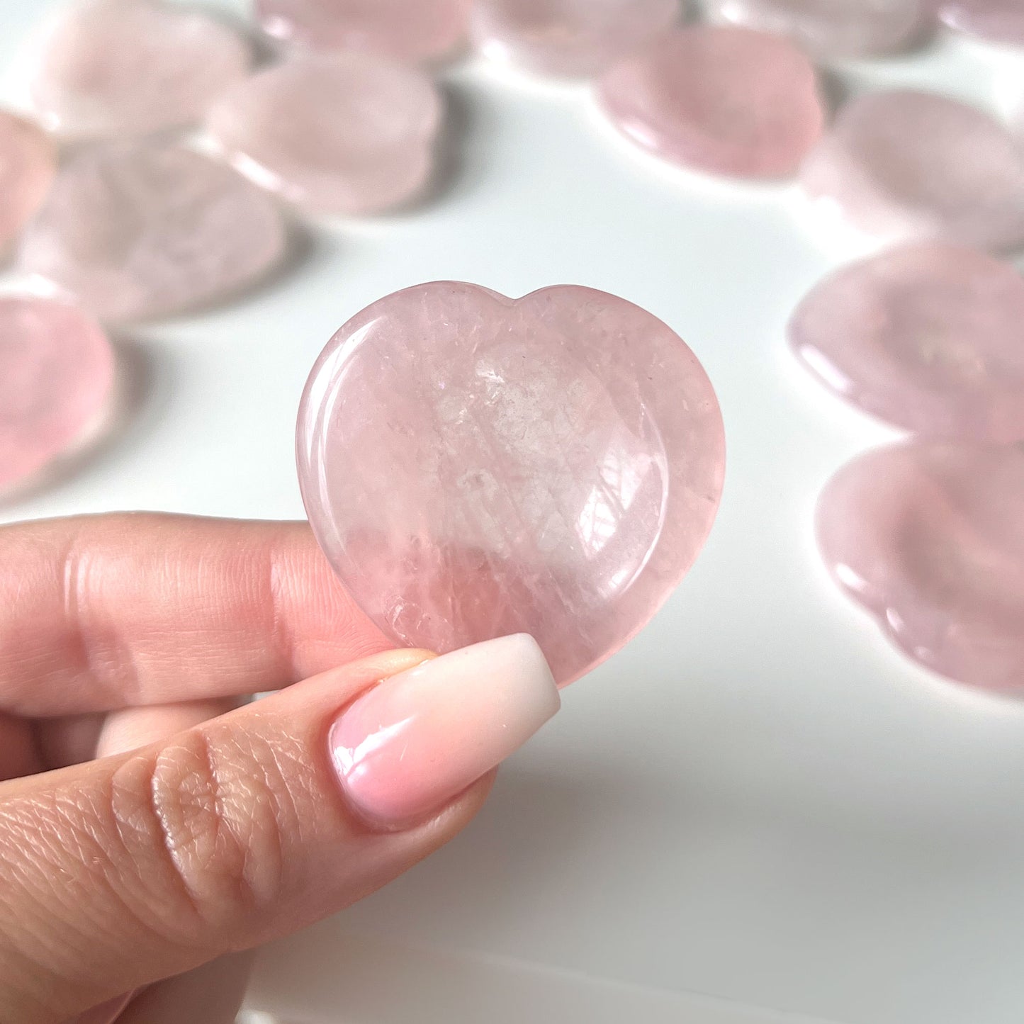 Rose Quartz Heart Shape Worry Stone