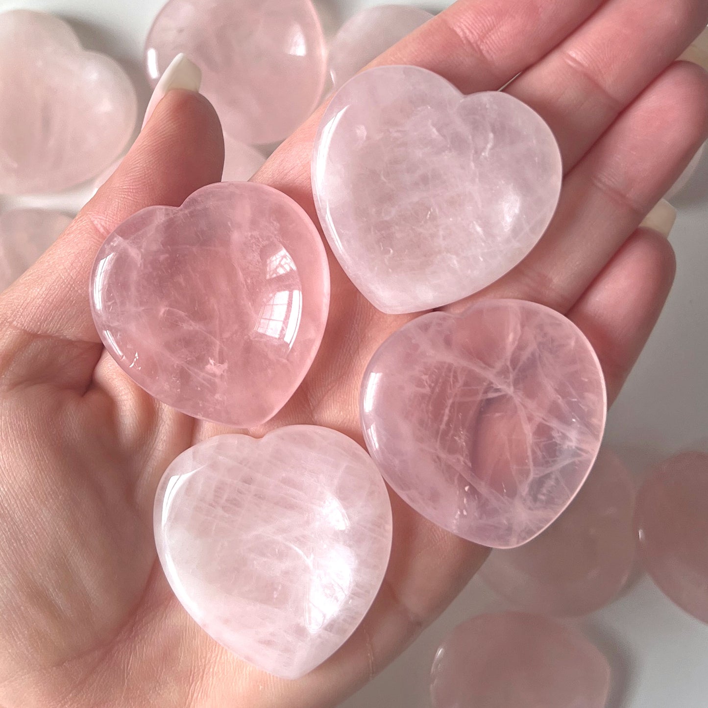 Rose Quartz Heart Shape Worry Stone