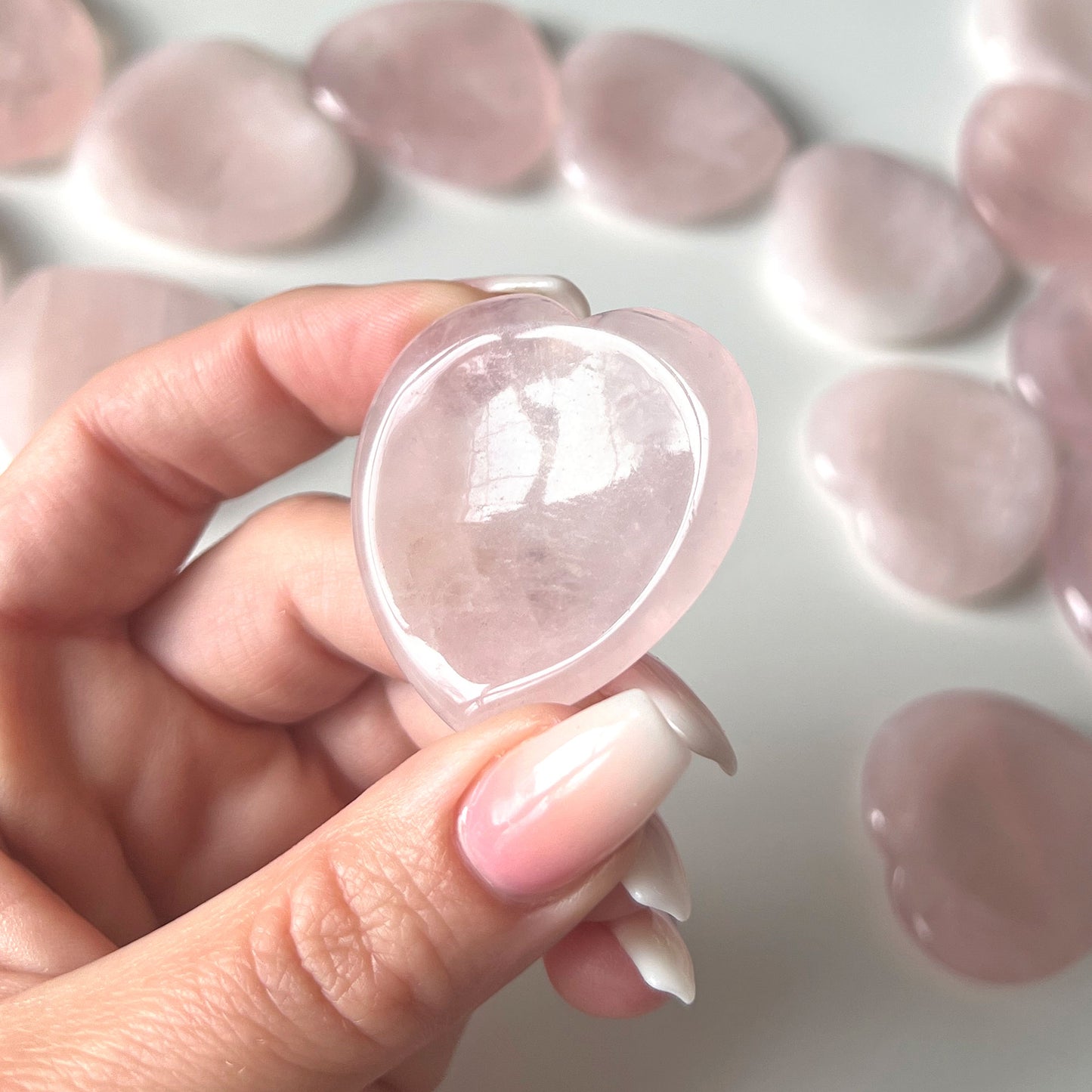 Rose Quartz Heart Shape Worry Stone