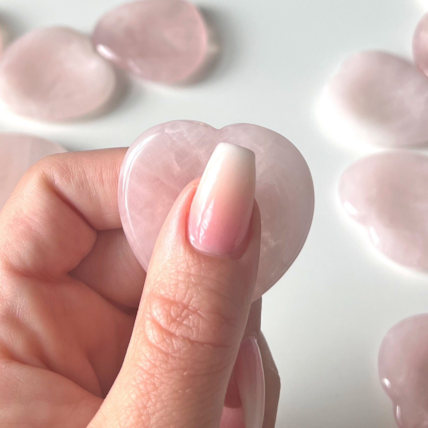 Rose Quartz Heart Shape Worry Stone