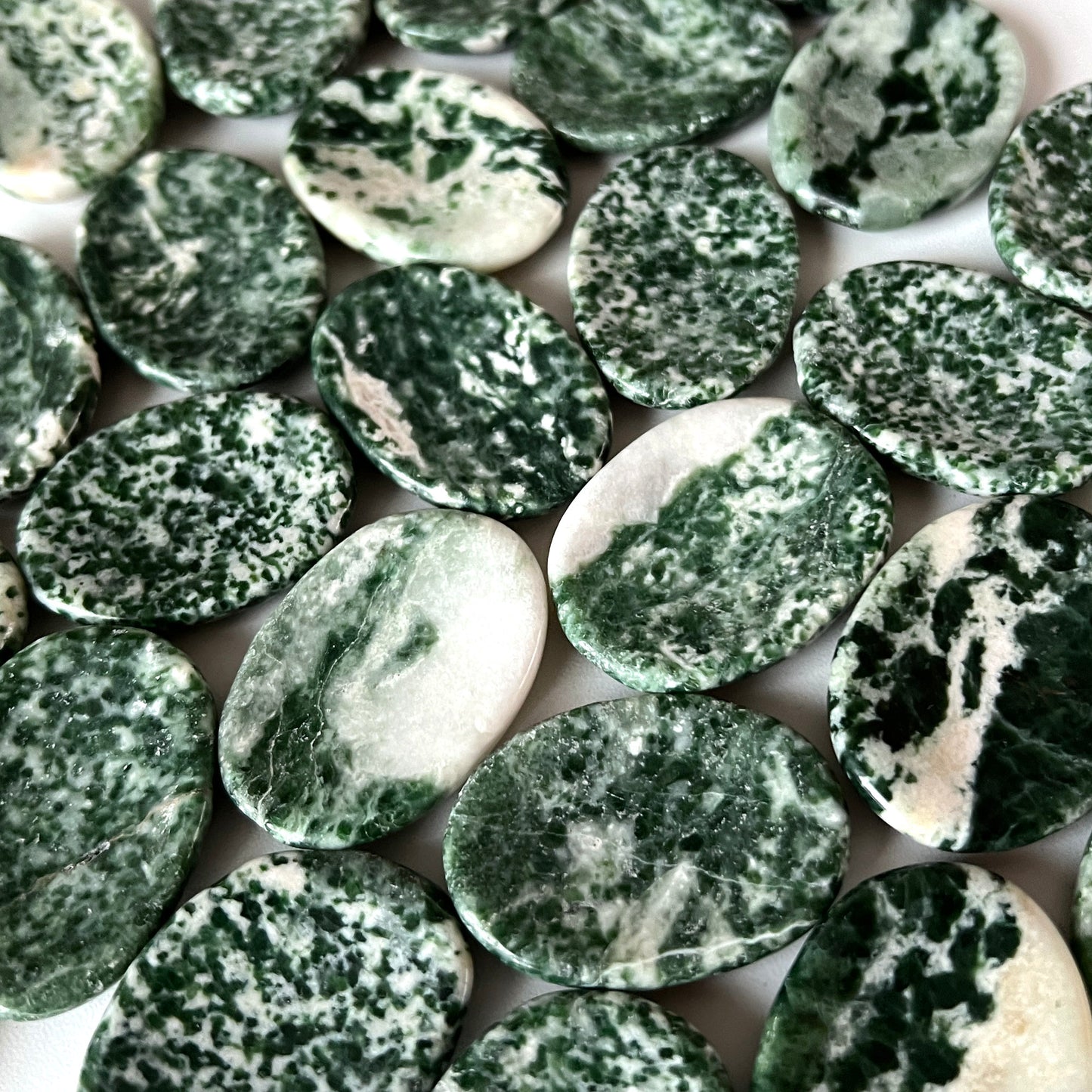 Green Snowflake Epidote Worry Stone