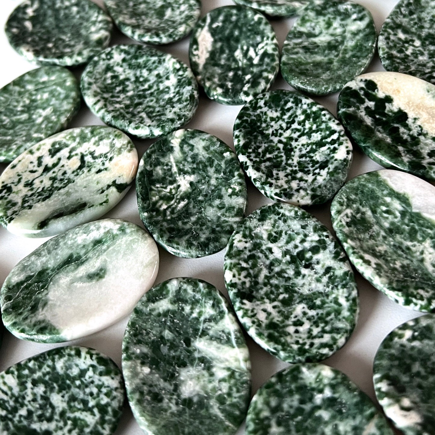 Green Snowflake Epidote Worry Stone