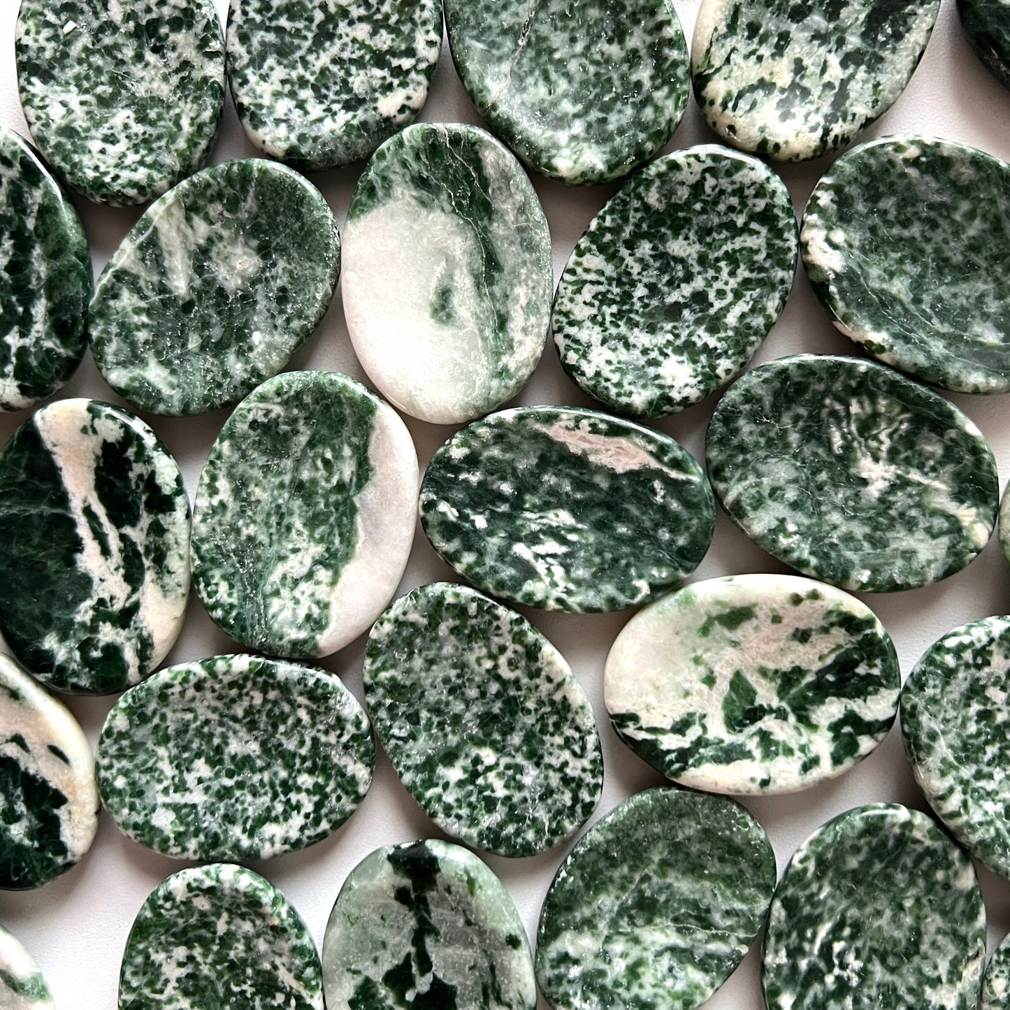 Green Snowflake Epidote Worry Stone