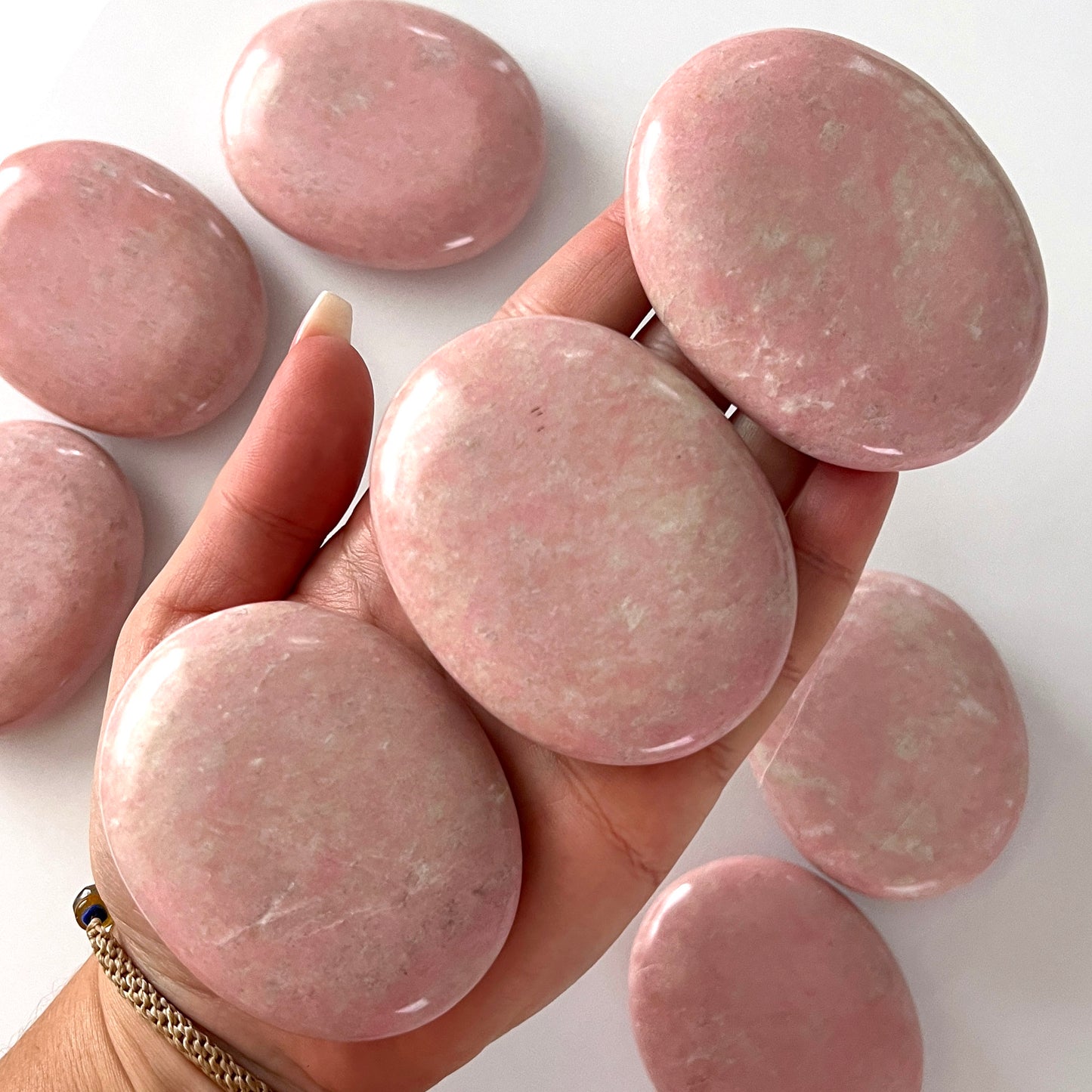 Thulite Palm Stone