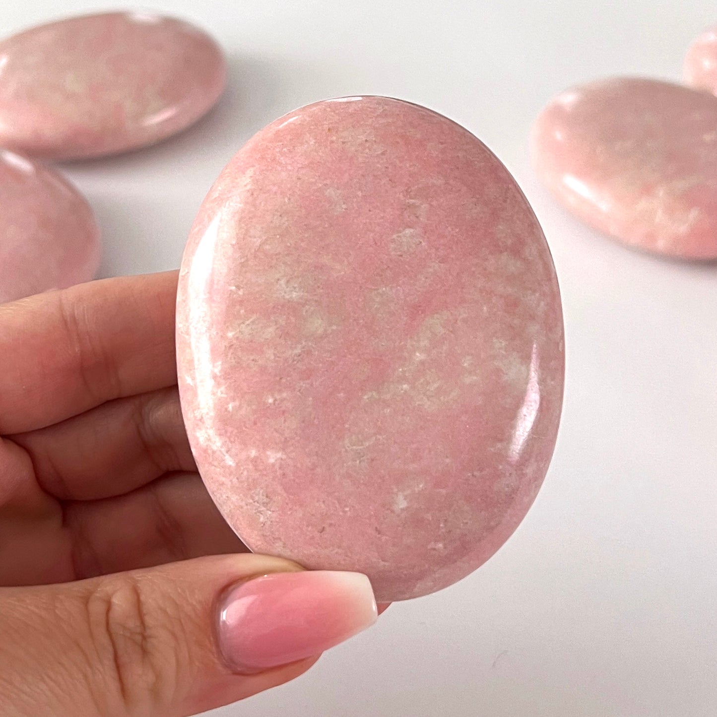 Thulite Palm Stone