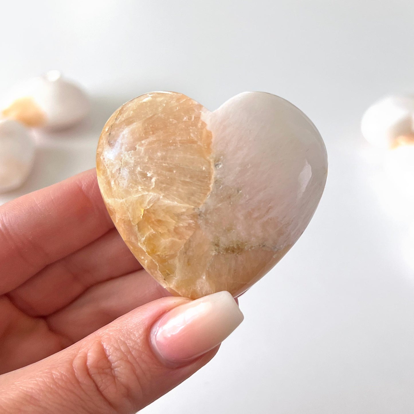 Pink Scolecite with Peach Stilbite Heart
