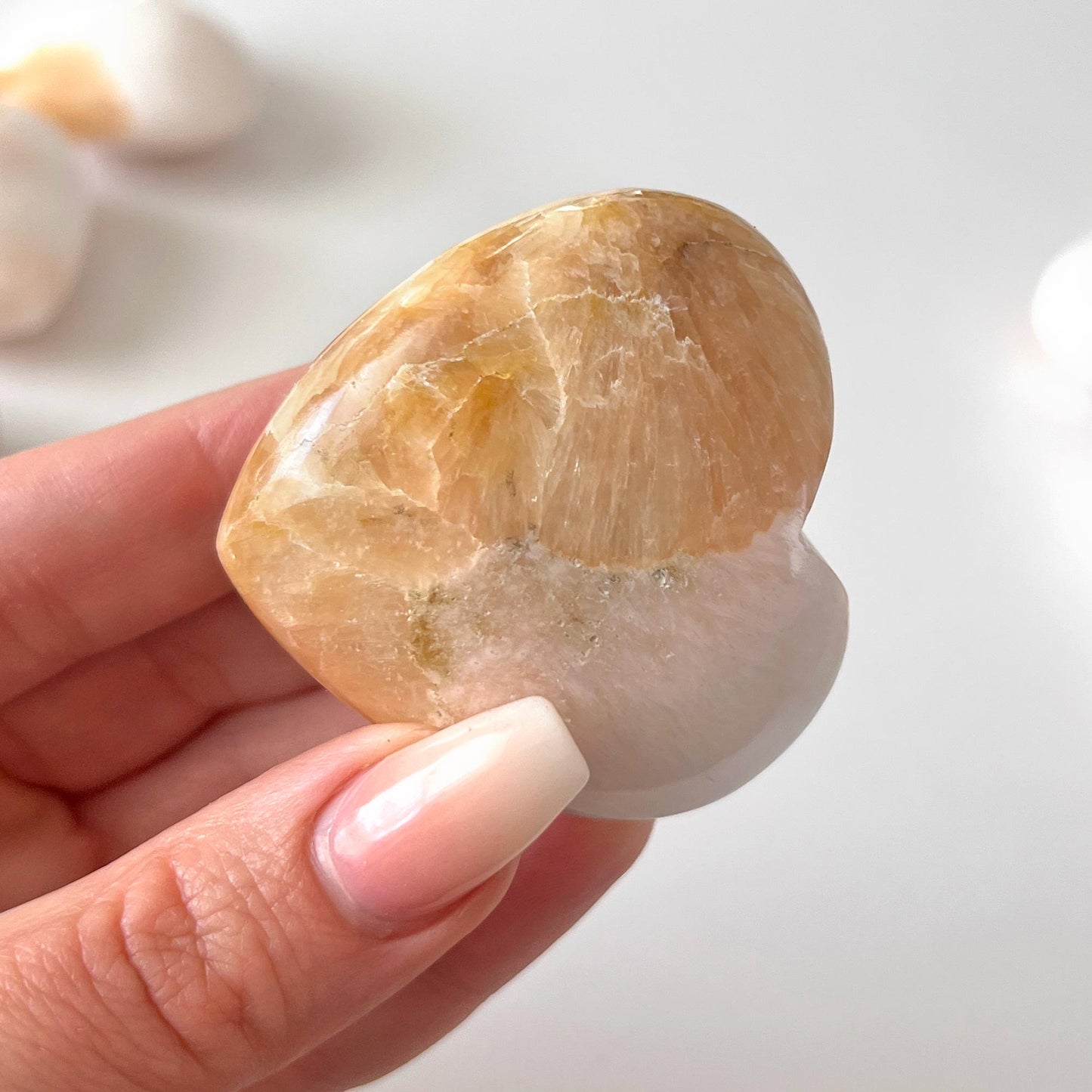 Pink Scolecite with Peach Stilbite Heart