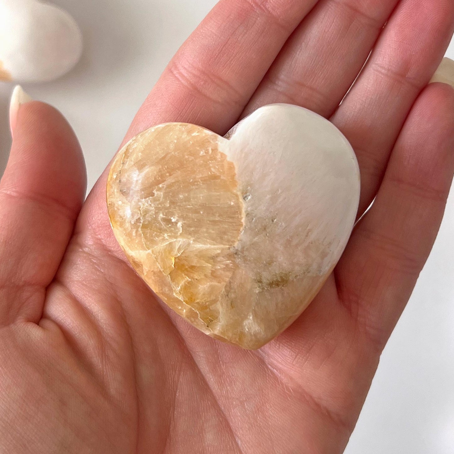 Pink Scolecite with Peach Stilbite Heart