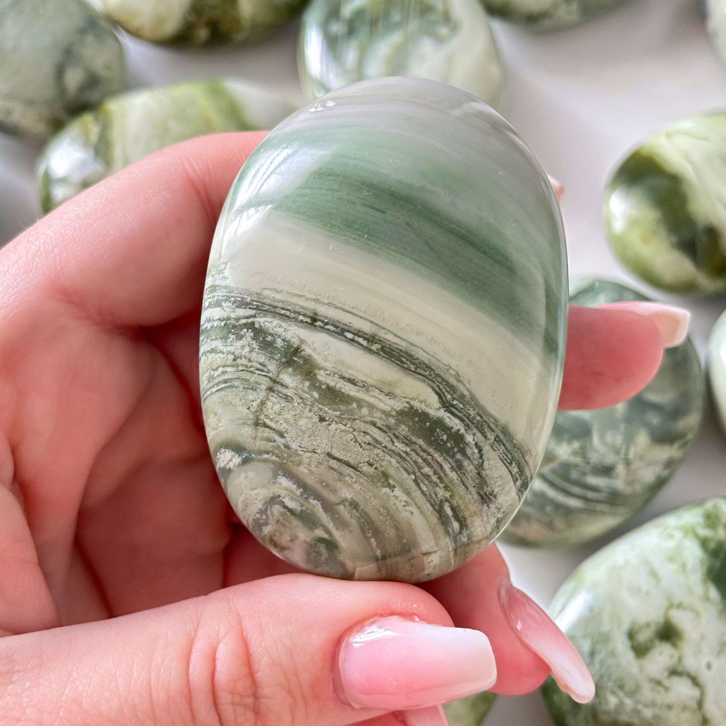Serpentine Palm Stone