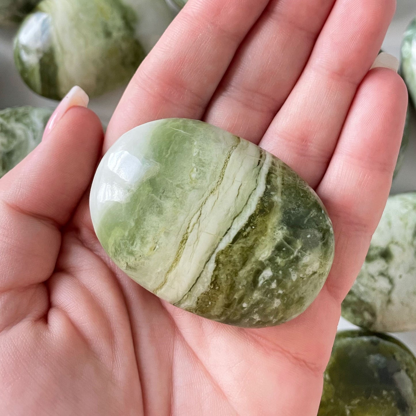 Serpentine Palm Stone