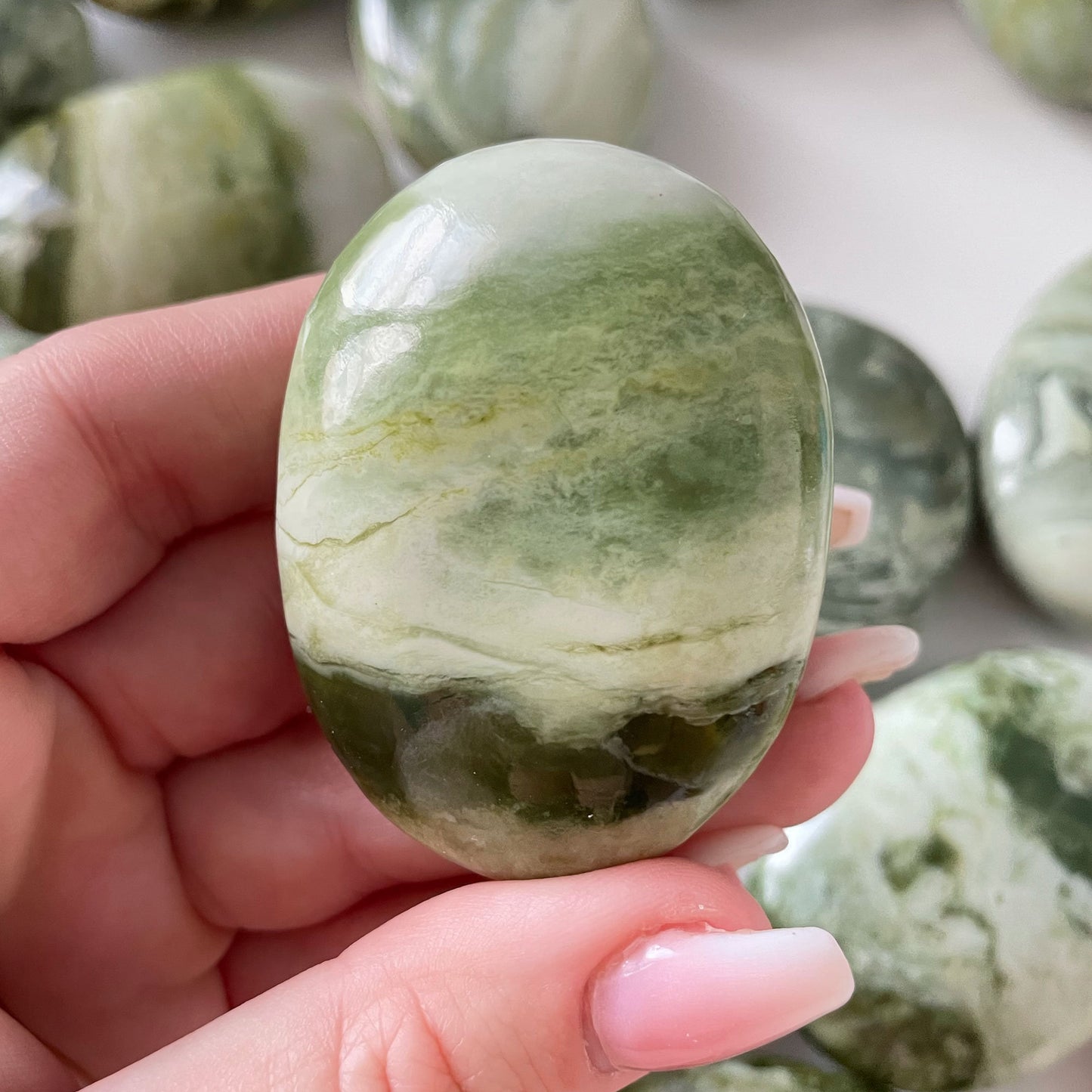Serpentine Palm Stone