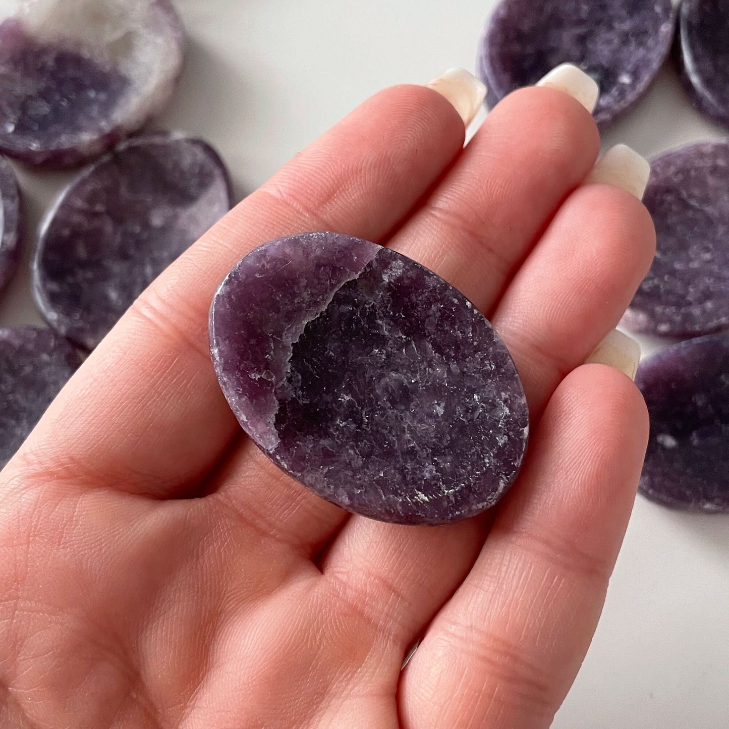 Purple Lepidolite Worry Stone - Sole Luna