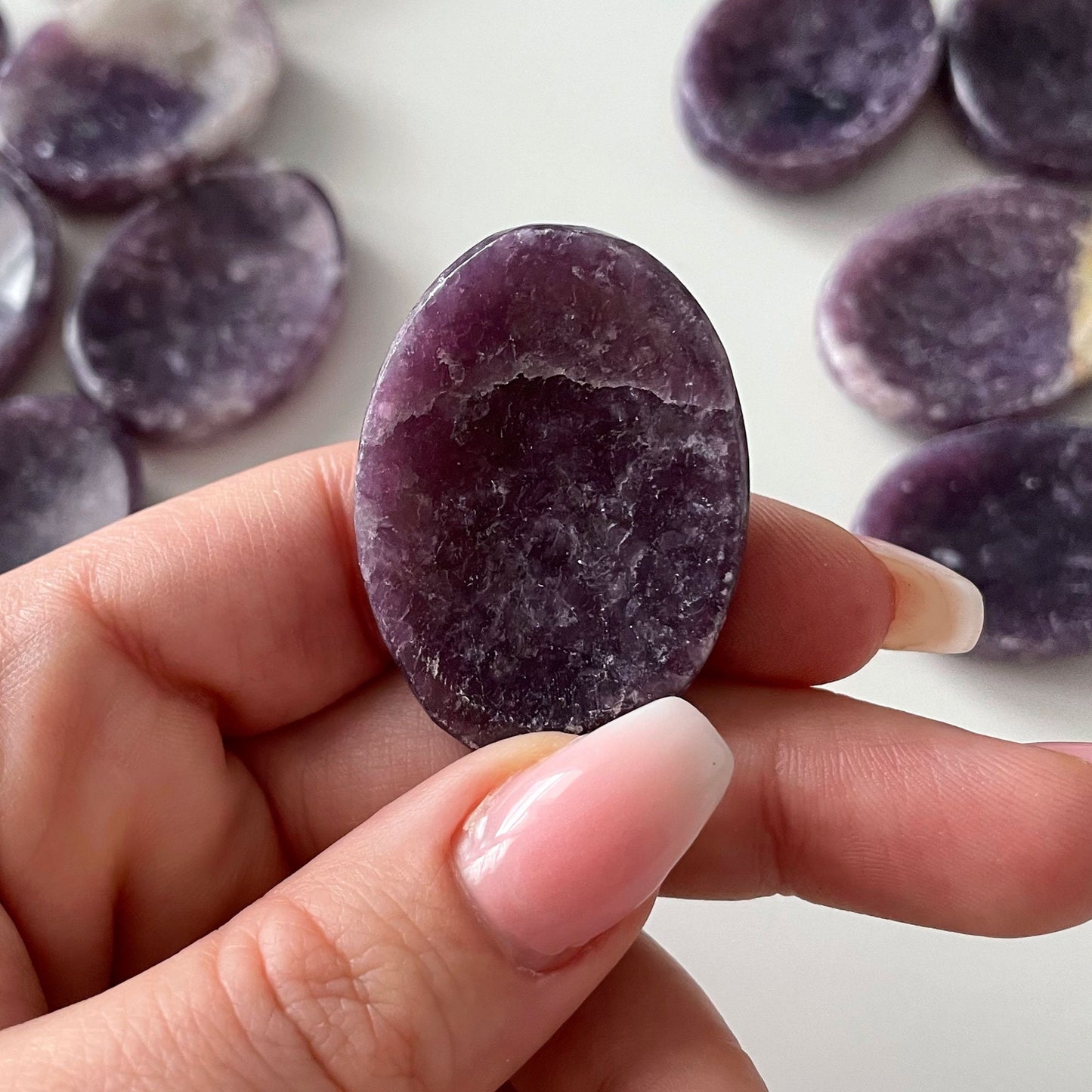 Purple Lepidolite Worry Stone - Sole Luna