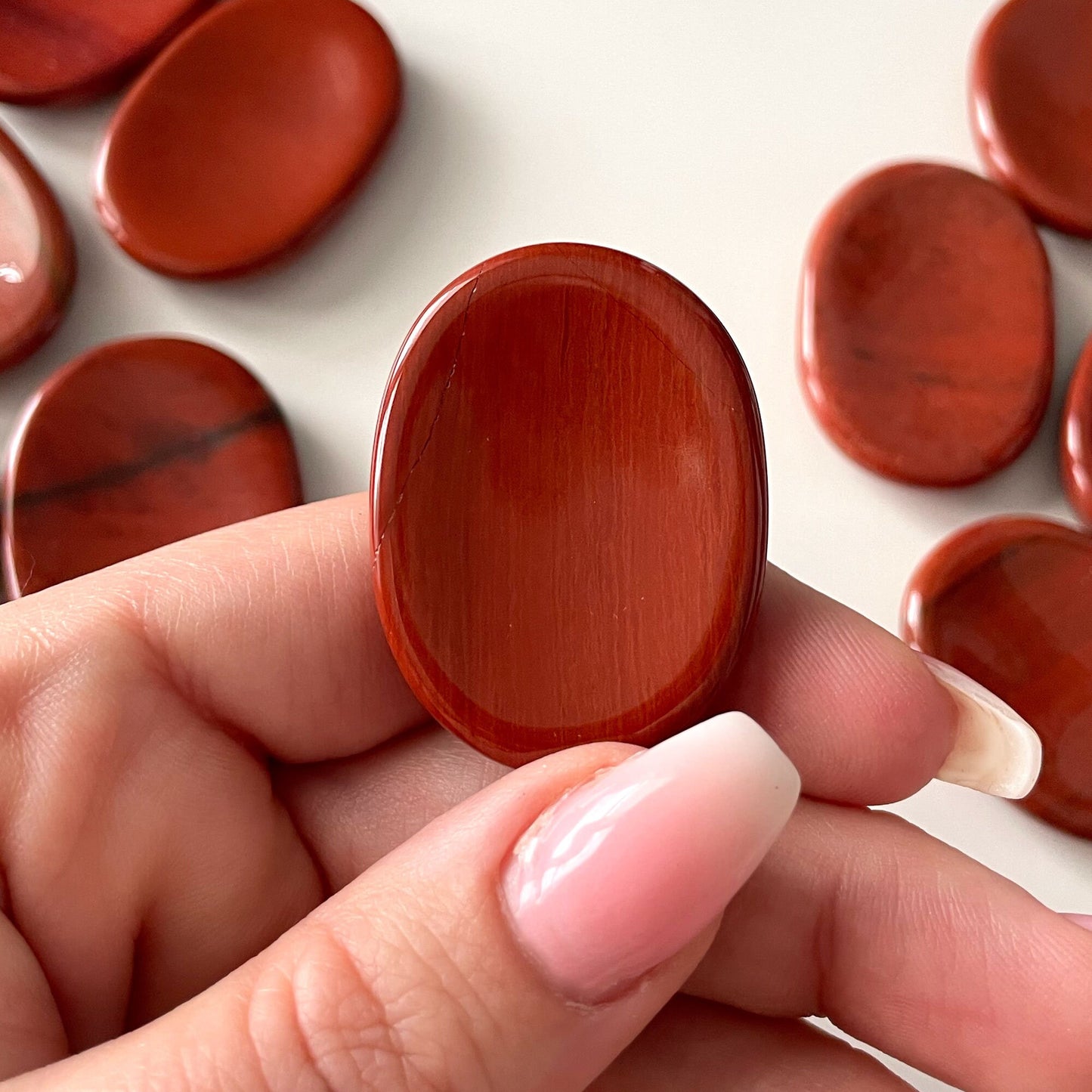GROUNDING Red Jasper Worry Stone | Root Chakra Healing | Motivation - Sole Luna