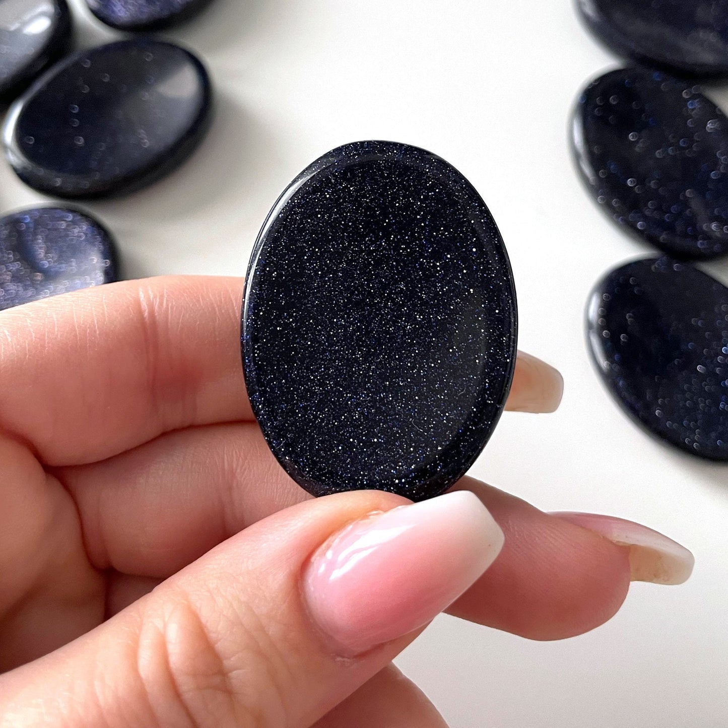 Blue Goldstone Worry Stone - Sole Luna
