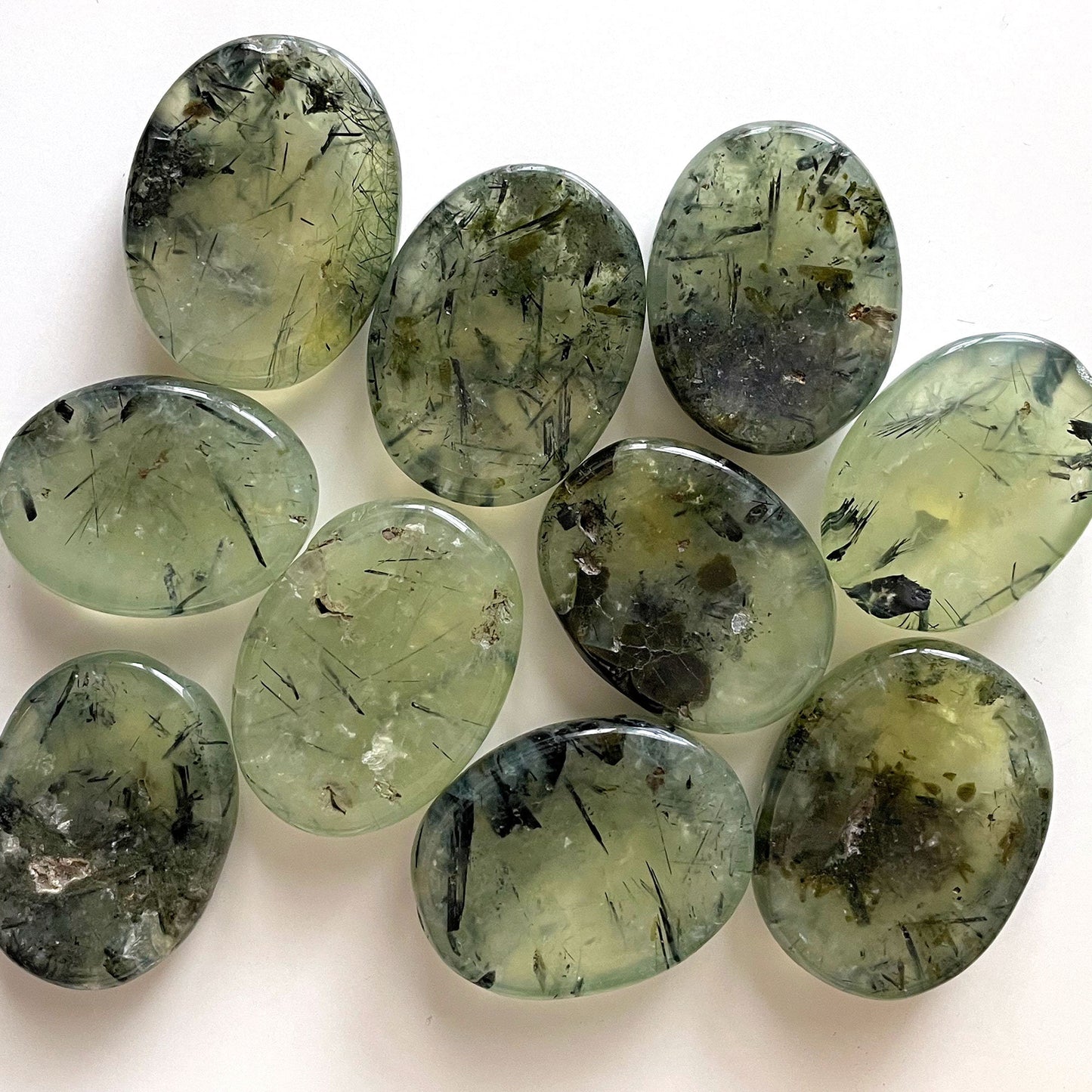 INNER KNOWING Prehnite Worry Stone | Aura Cleansing | Prophetic Powers | Heart Healing - Sole Luna