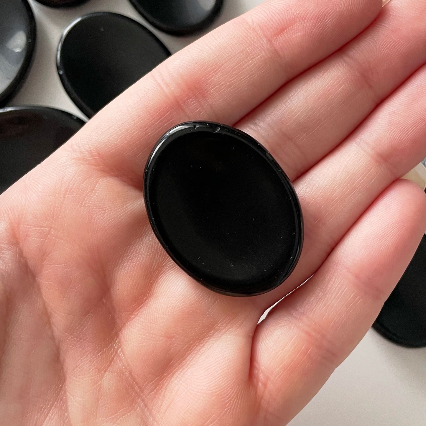 PROTECTION Black Obsidian Worry Stone | Grounding | Negativity Blocker - Sole Luna