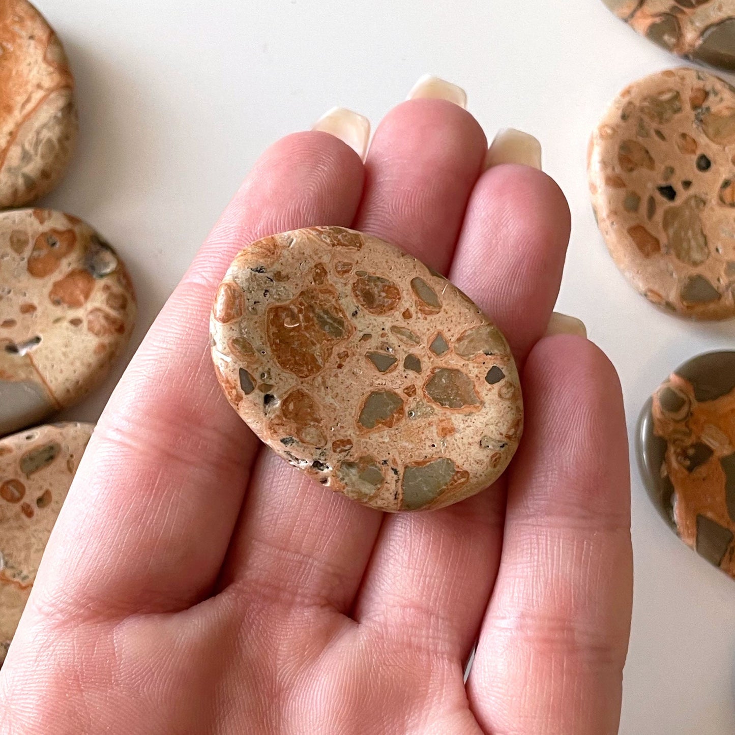 STABILITY Leopardskin Jasper Worry Stone | Grounding Stone | Obstacle Remover | Peace | Serenity | Creativity - Sole Luna