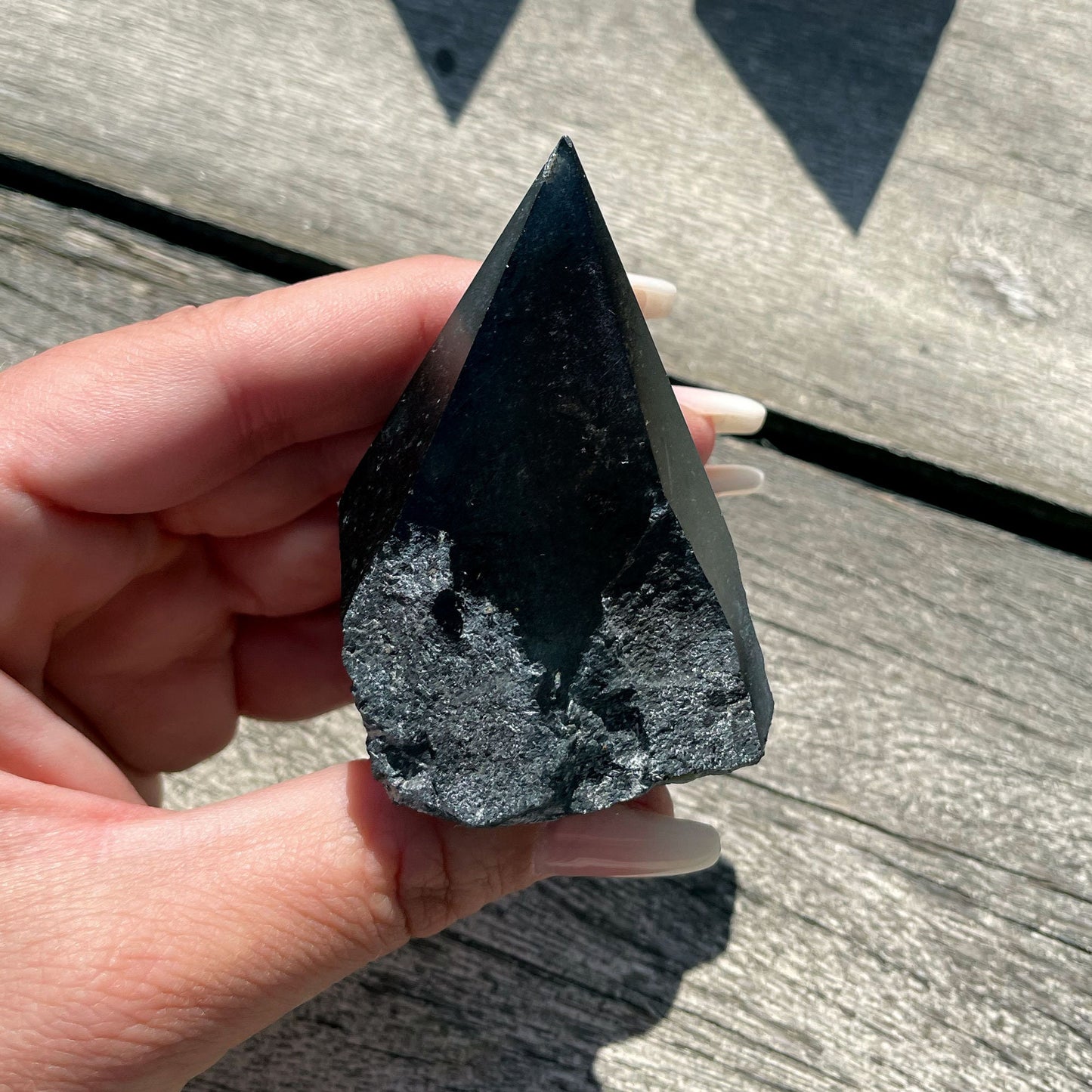 Black Tourmaline Top Polished Point | Psychic Protection | Negativity Blocker | Grounding - Sole Luna