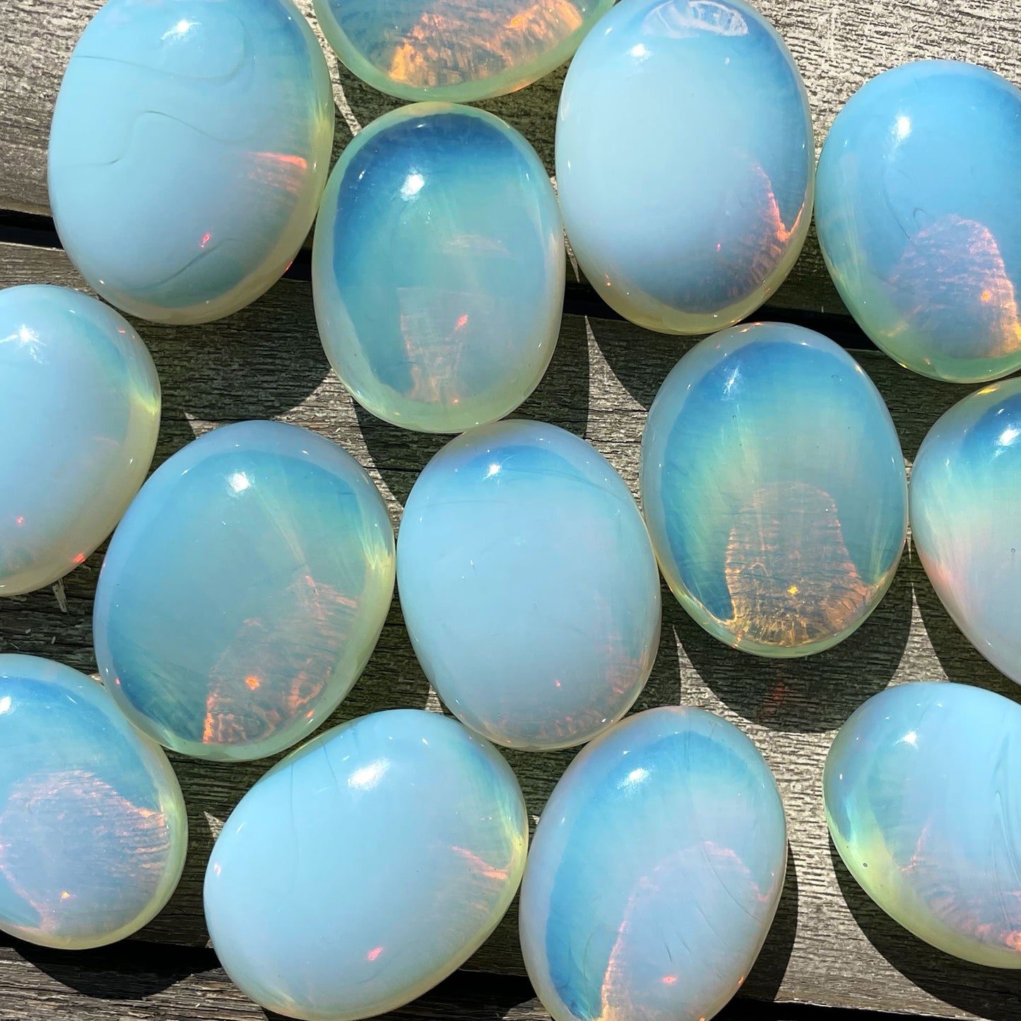 Opalite Palm Stone | Opalite Glass - Sole Luna