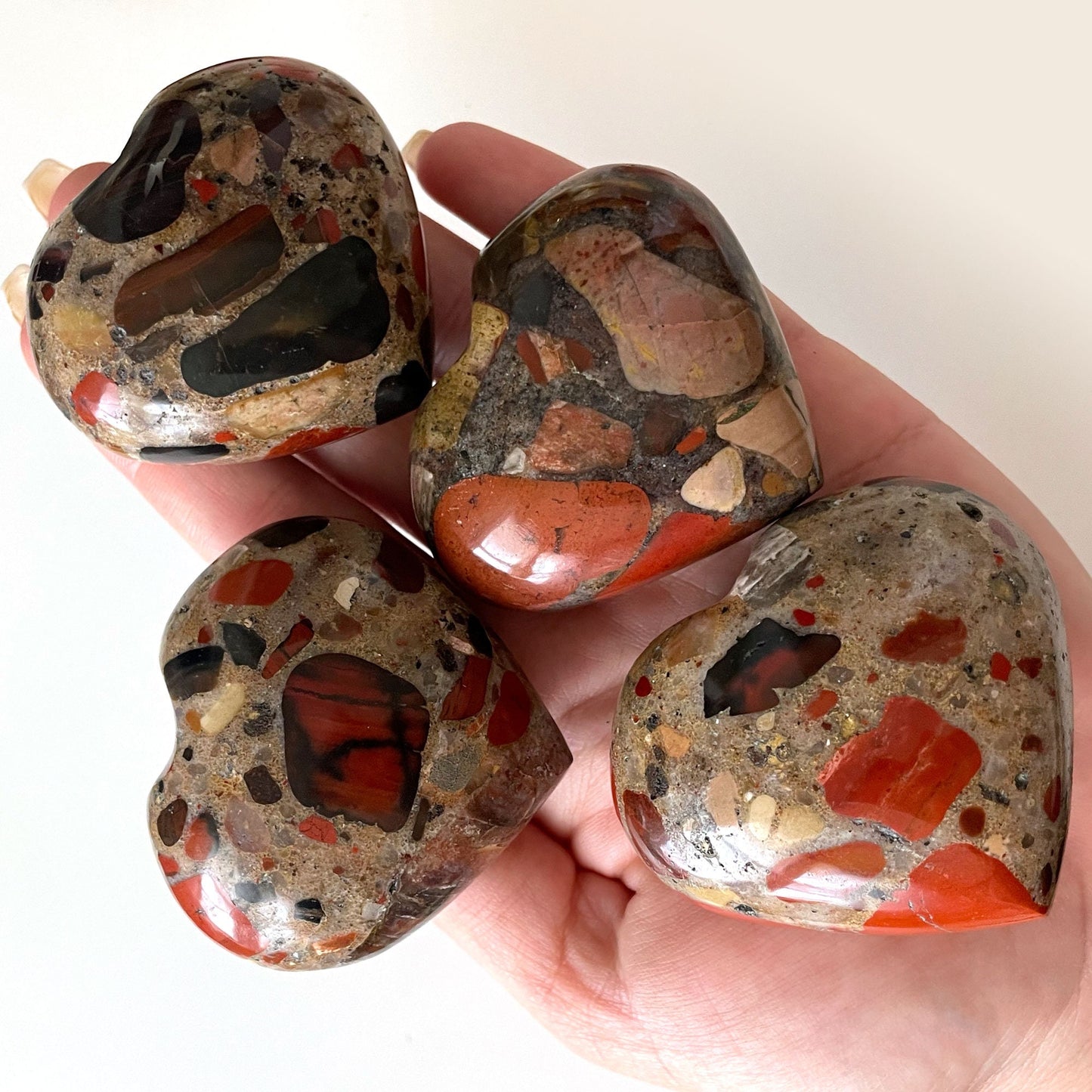 Red Jasper Conglomerate Heart - Sole Luna