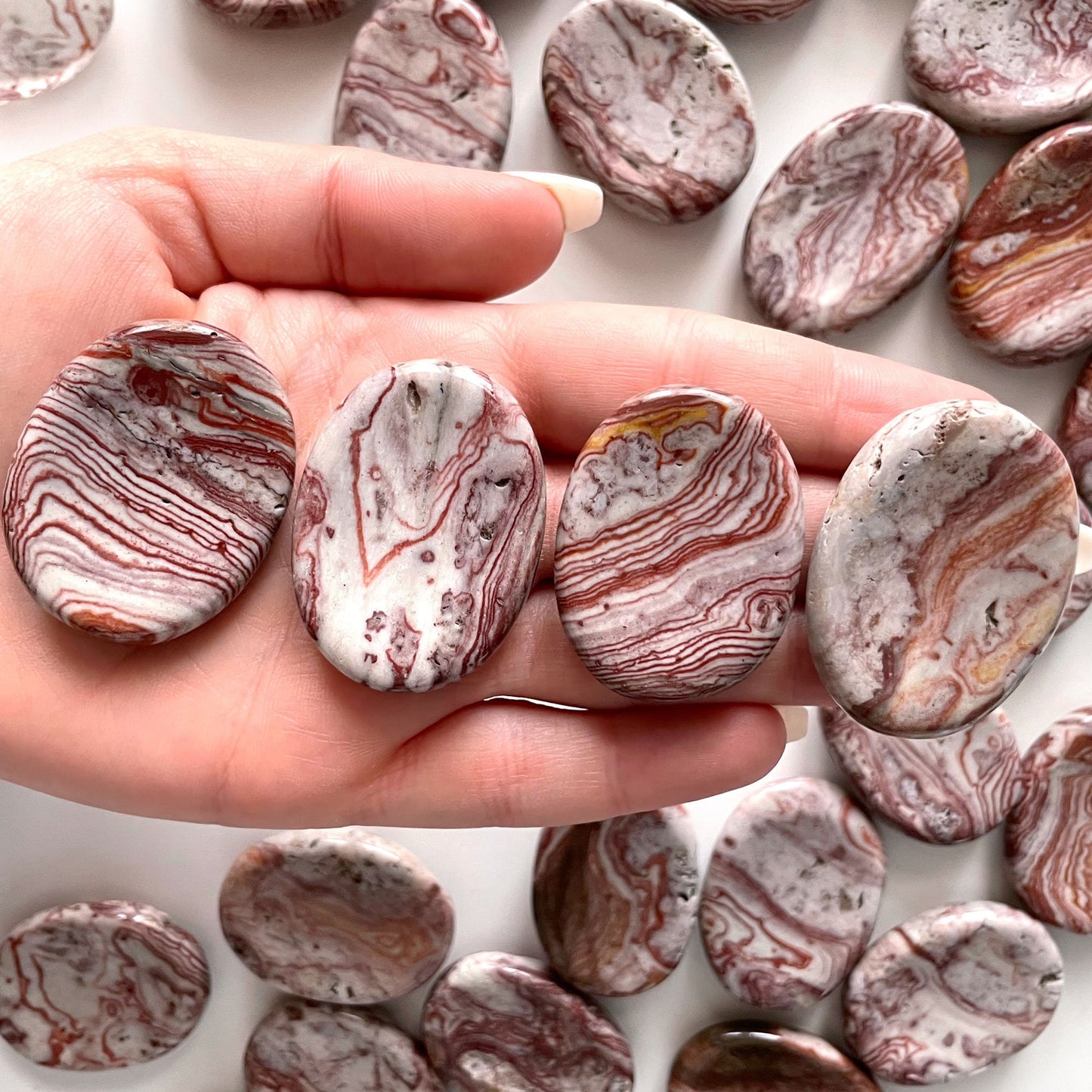 GROUNDING Rosetta Jasper Worry Stone | Creative Inspiration and Willpower | Meditation Thumb Stone | Activates Spiritual Awakening - Sole Luna