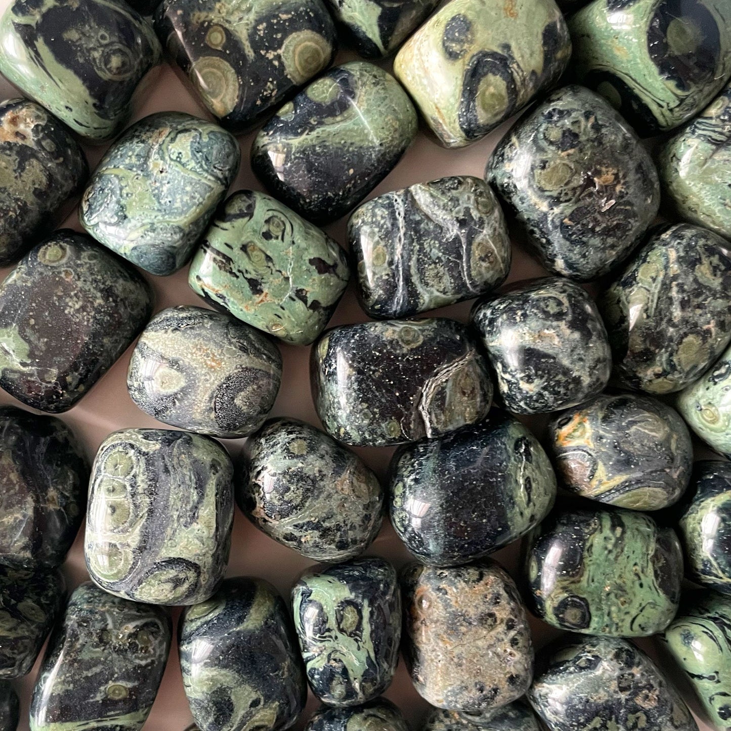Kambaba Jasper Tumbled | Fossilized Algae | Root and Heart Chakra Activator | Emotional Balance | Clears Blockages - Sole Luna