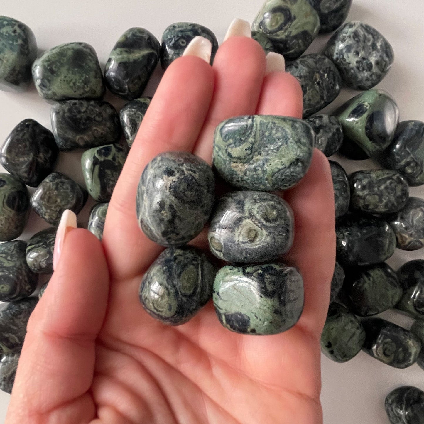 Kambaba Jasper Tumbled | Fossilized Algae | Root and Heart Chakra Activator | Emotional Balance | Clears Blockages - Sole Luna