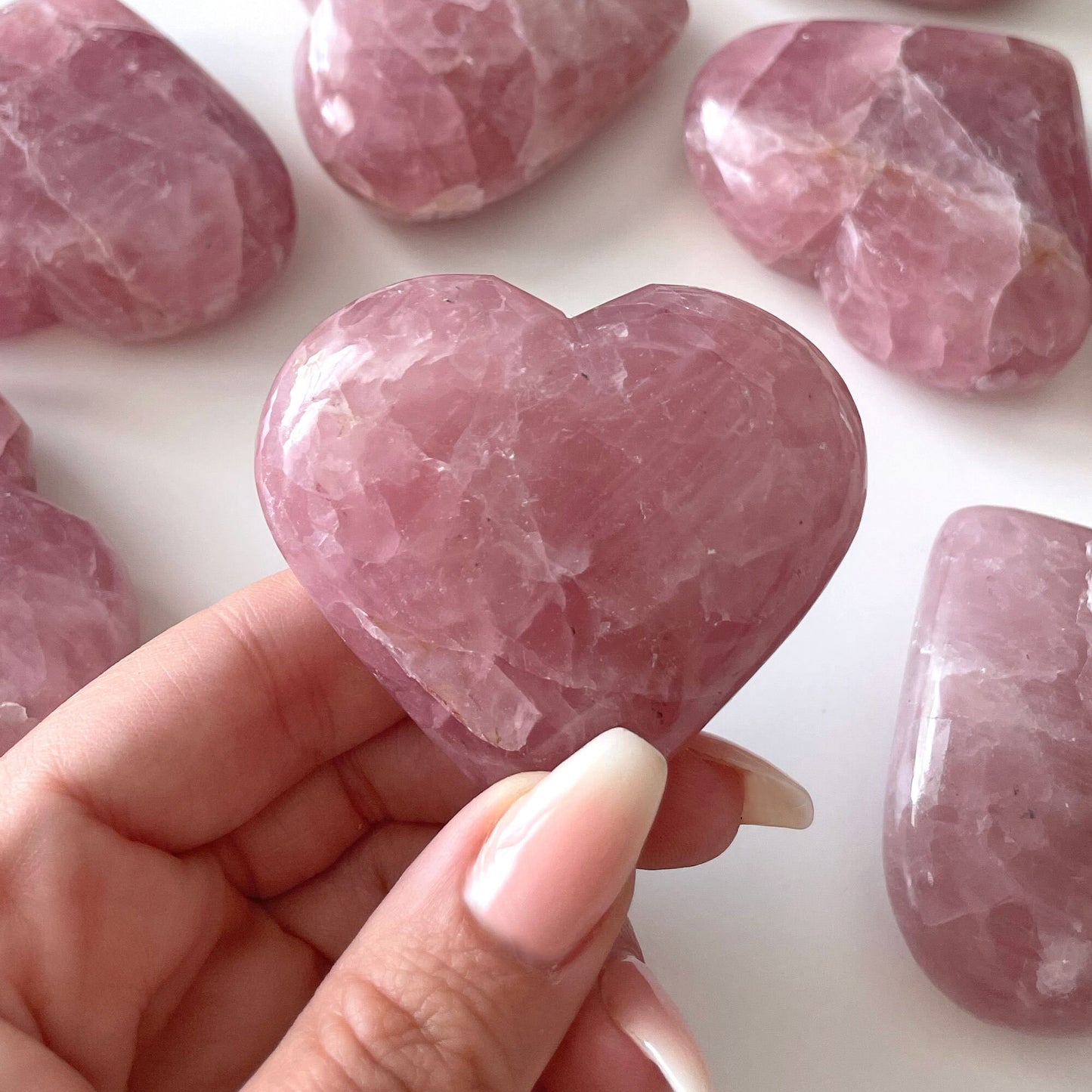 Large Lavender Rose Quartz Heart | Love Crystal | Third Eye + Heart Chakra | Heart Healing | Self Love - Sole Luna