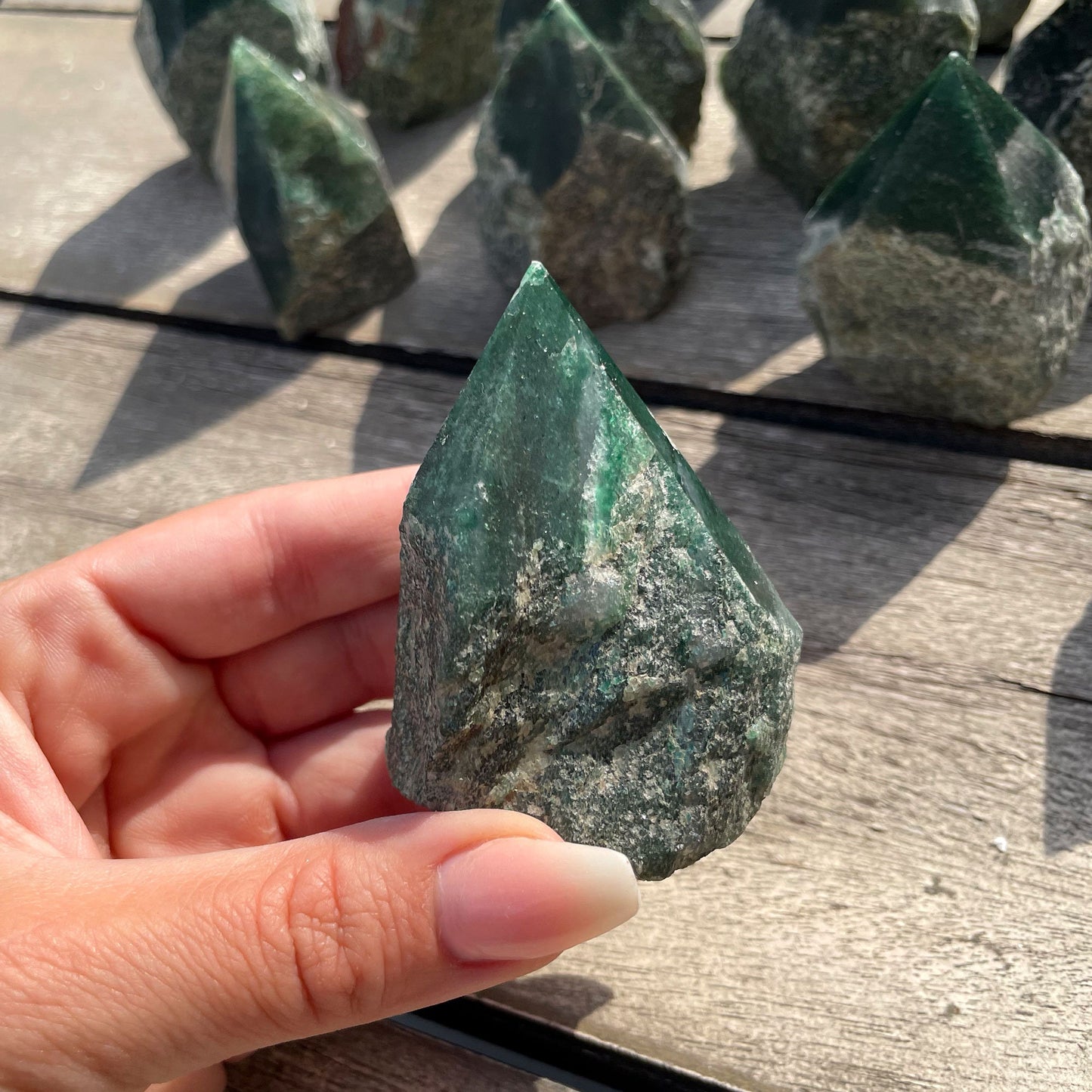 Green Aventurine Top Polished Point | Abundance | Good Luck Crystal | Opportunity | Prosperity | Money | Earth Energy - Sole Luna