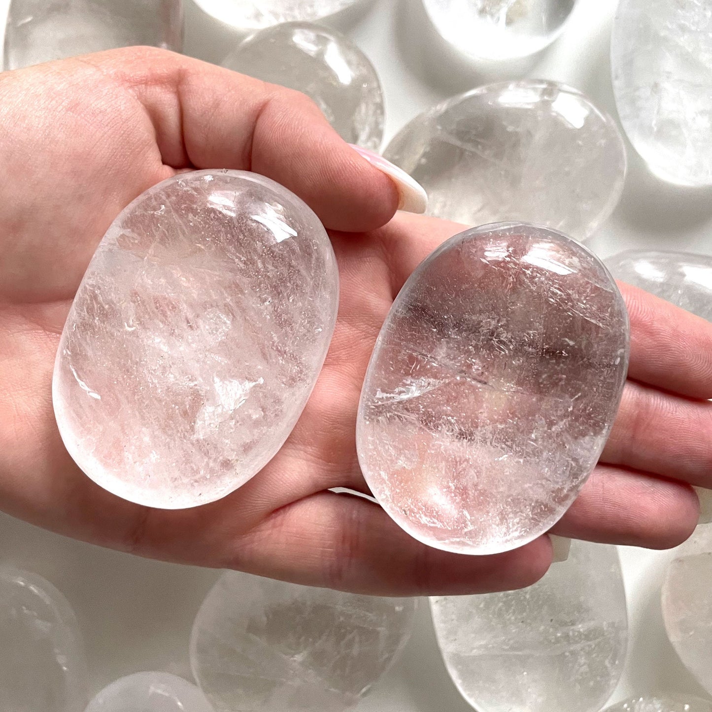 Clear Quartz Palm Stone l | Crown Chakra | Amplifying Crystal - Sole Luna