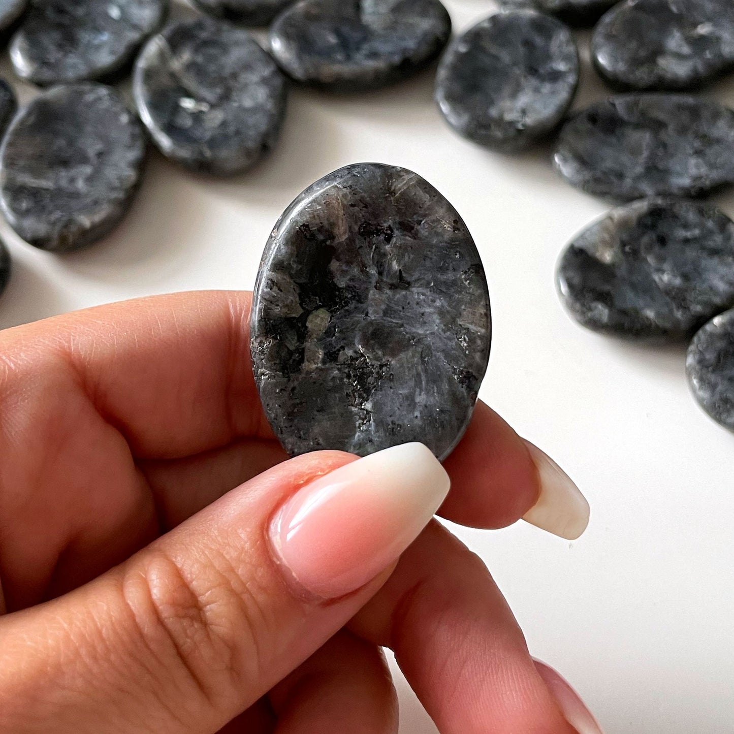 Larvikite Worry Stone | Negativity Blocker | Astral Travel | Psychic Stone | Black Labradorite - Sole Luna