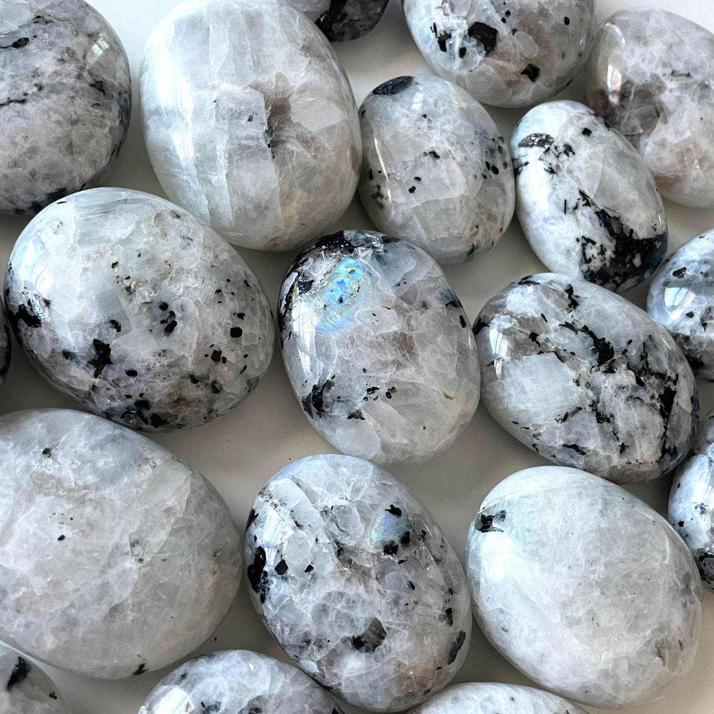 Rainbow Moonstone Palm Stone | Intuition | Harmony | Hope - Sole Luna