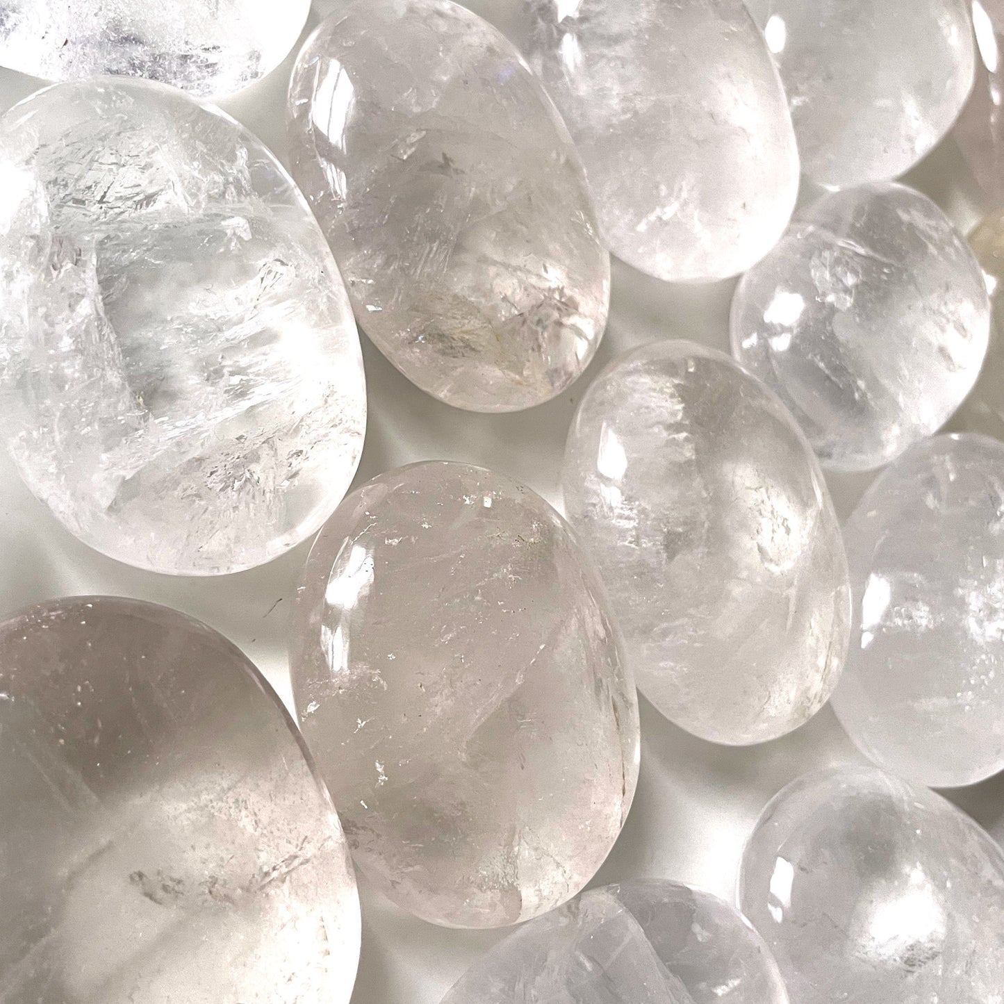 Clear Quartz Palm Stone l | Crown Chakra | Amplifying Crystal - Sole Luna