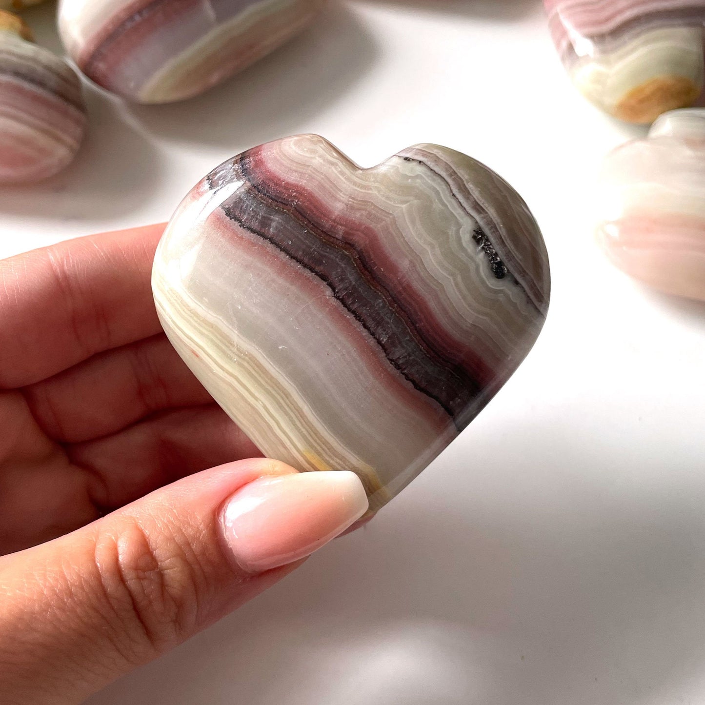 Pink Banded Calcite Heart