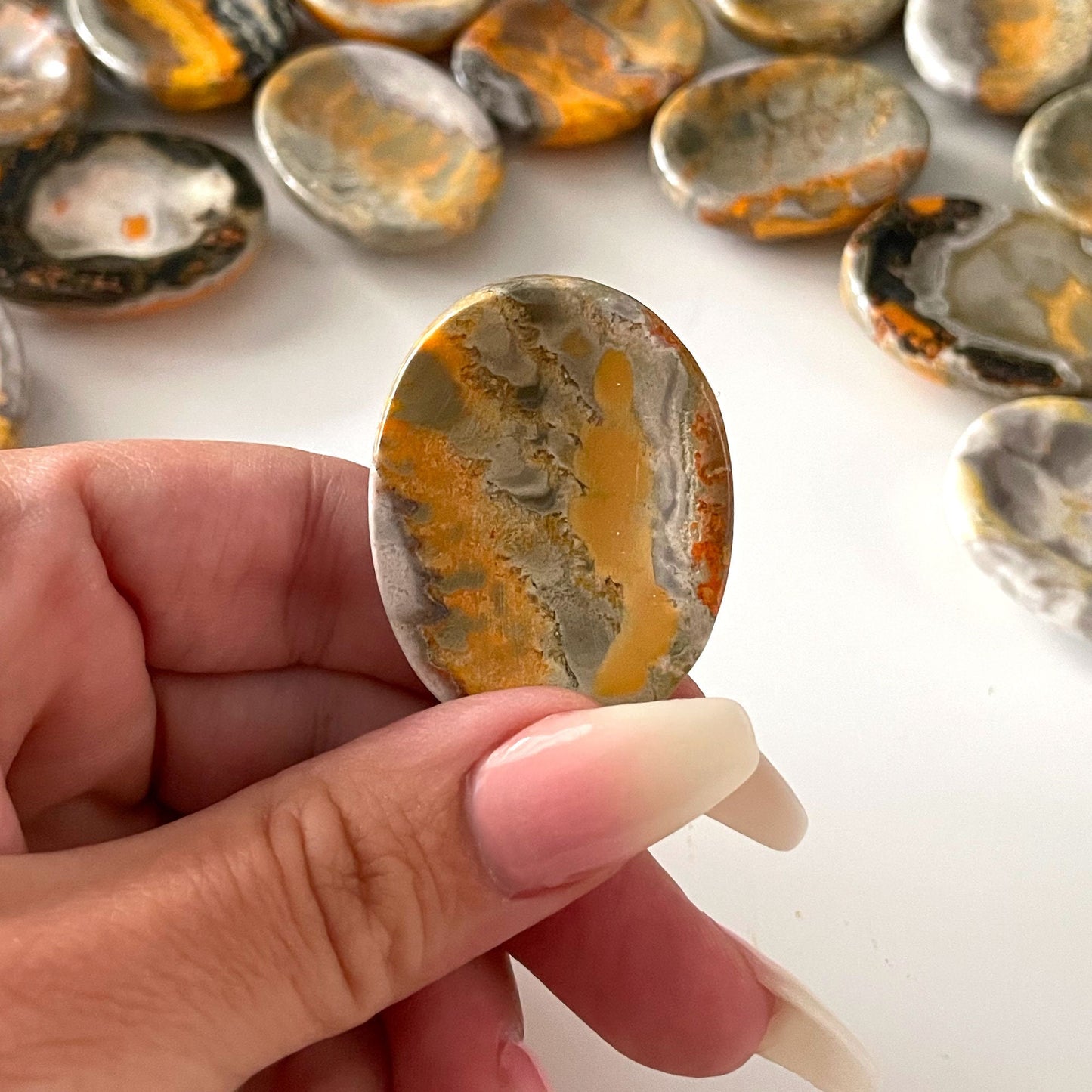 HIGH QUALITY Bumble Bee Jasper Worry Stone from Indonesia | Confidence | Creativity | Energy - Sole Luna