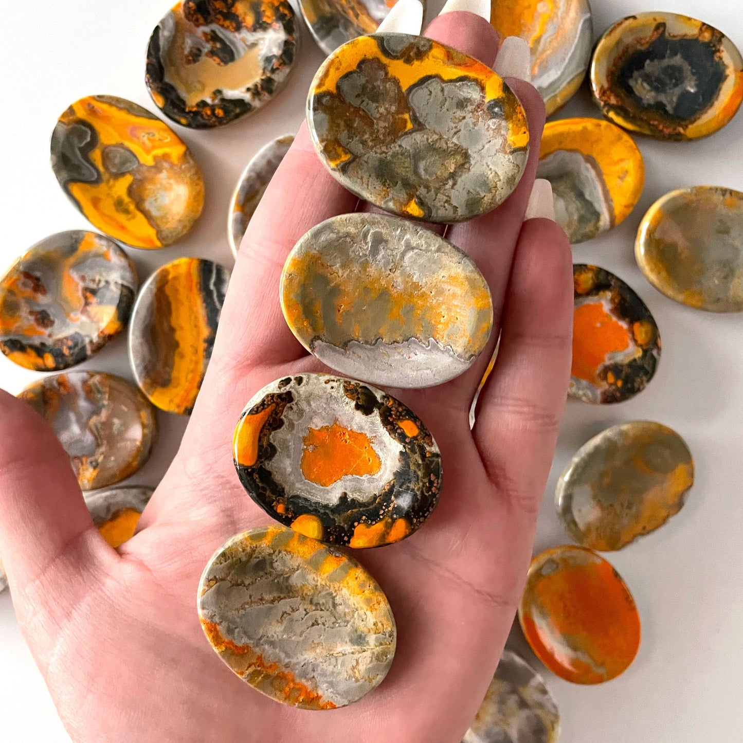 HIGH QUALITY Bumble Bee Jasper Worry Stone from Indonesia | Confidence | Creativity | Energy - Sole Luna
