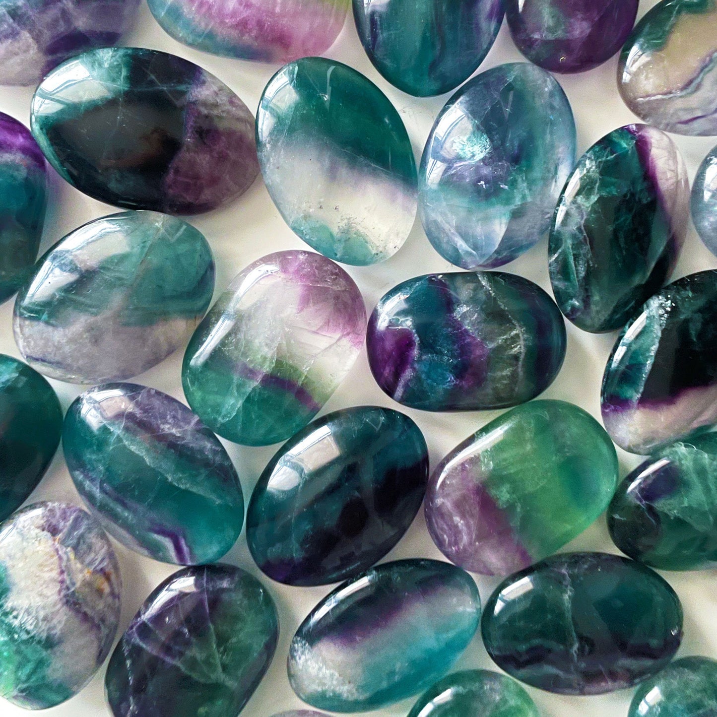 HIGH QUALITY Fluorite Palm Stone | Rainbow Fluorite Crystal | Meditation | Intuition - Sole Luna