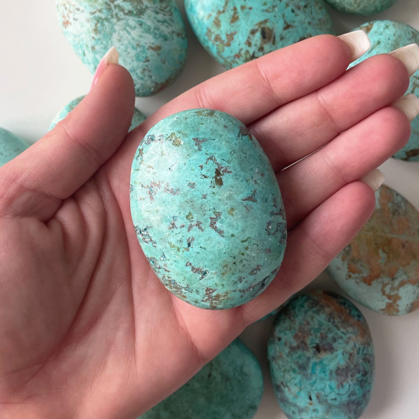 Peruvian Turquoise Palm Stone | Truth | Communication | Protection | Optimism | Calming - Sole Luna