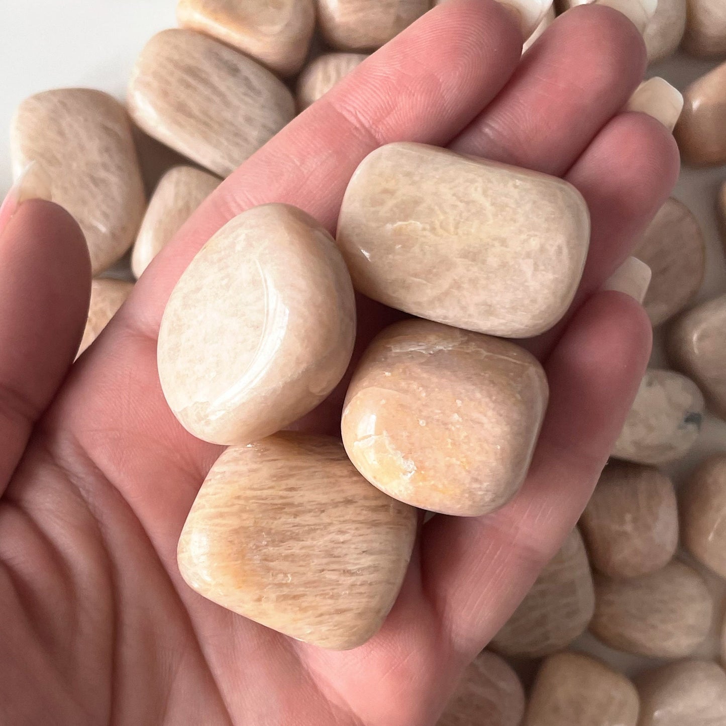 Peach Moonstone Tumbled Stone | Divine Feminine | Soothes Anxiety | Emotional Support | Intuition - Sole Luna