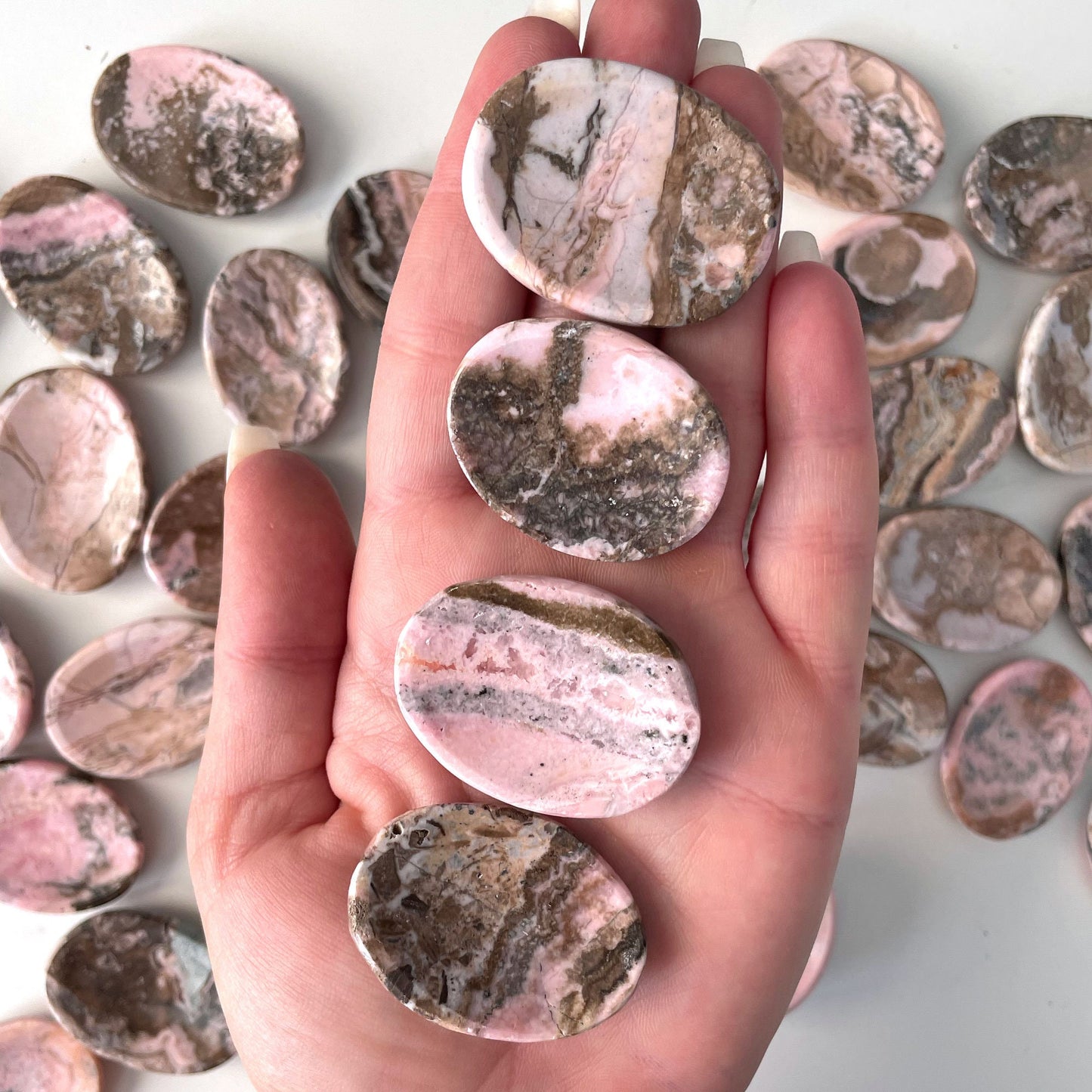 SELF-LOVE Rhodochrosite Worry Stone | Heart Healing | Love | Compassion | Self Acceptance - Sole Luna