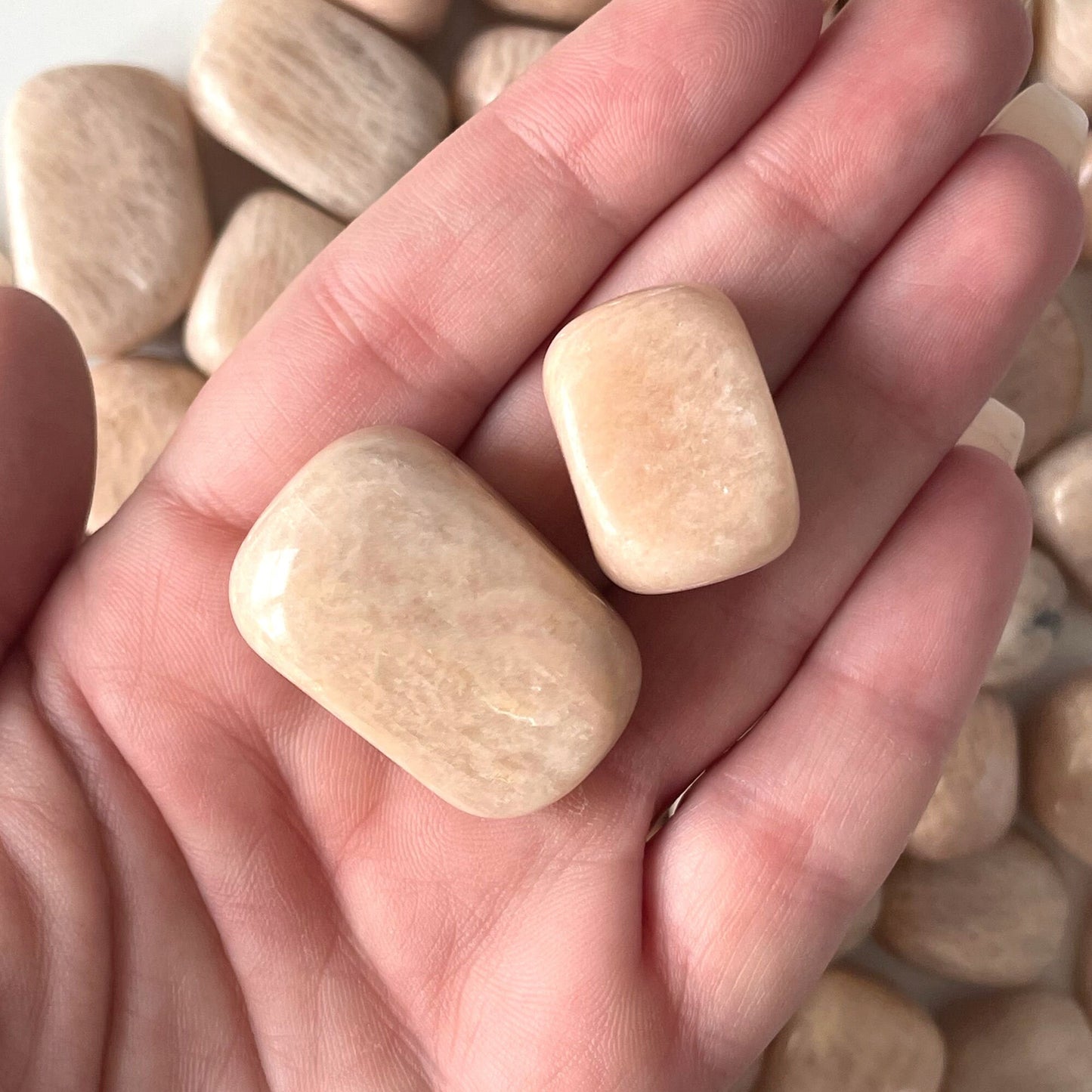 Peach Moonstone Tumbled Stone | Divine Feminine | Soothes Anxiety | Emotional Support | Intuition - Sole Luna