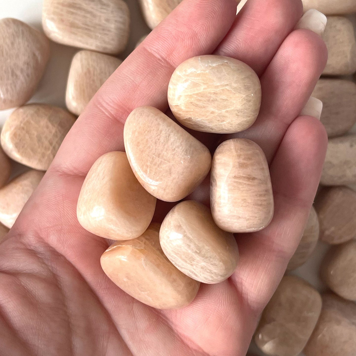 Peach Moonstone Tumbled Stone | Divine Feminine | Soothes Anxiety | Emotional Support | Intuition - Sole Luna