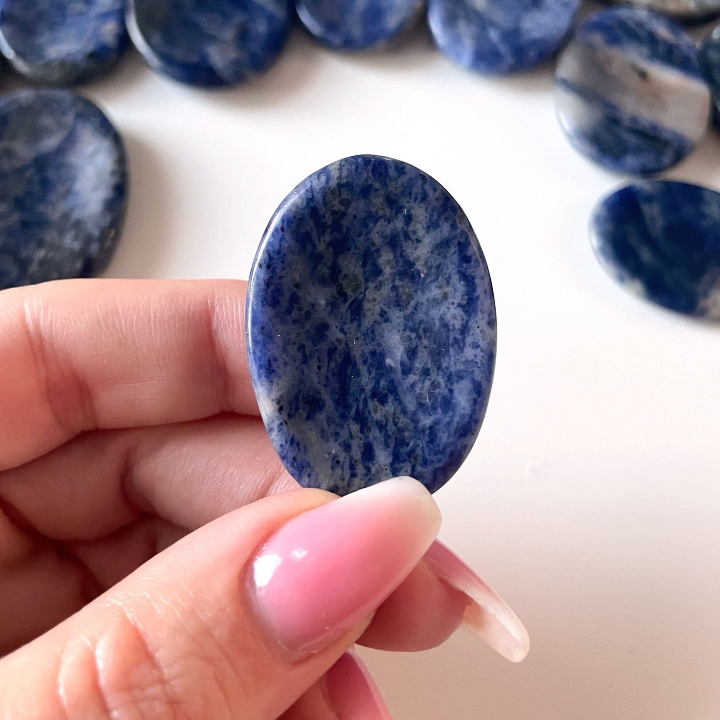 SELF-EXPRESSION Sodalite Worry Stone | Communication Stone | Angel Connection | Intuition | Boost Metabolism - Sole Luna